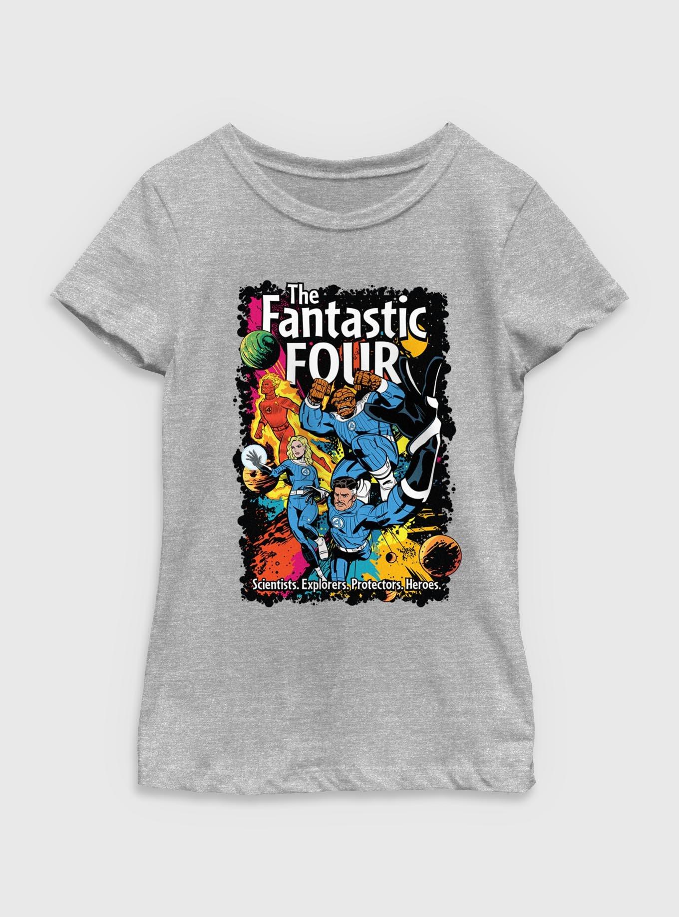 Marvel The Fantastic Four: First Steps Scientists, Explorers, Protectors, Heroes Comic Youth Girls T-Shirt, , hi-res