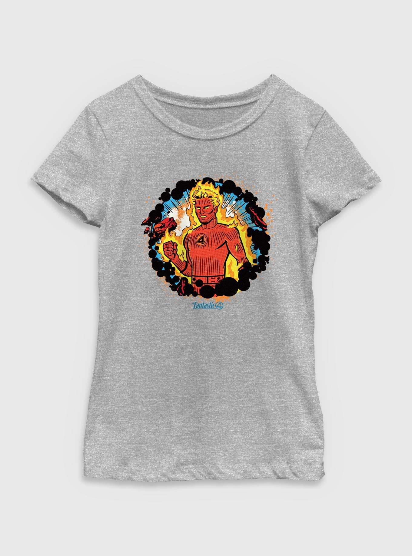 Marvel The Fantastic Four: First Steps Johnny Storm Human Torch Power Youth Girls T-Shirt, , hi-res