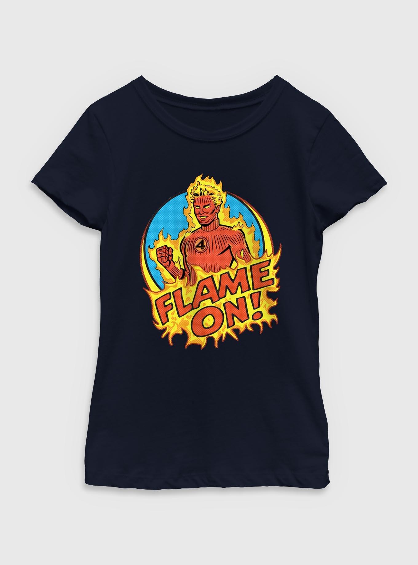 Marvel The Fantastic Four: First Steps Flame On Human Torch Youth Girls T-Shirt