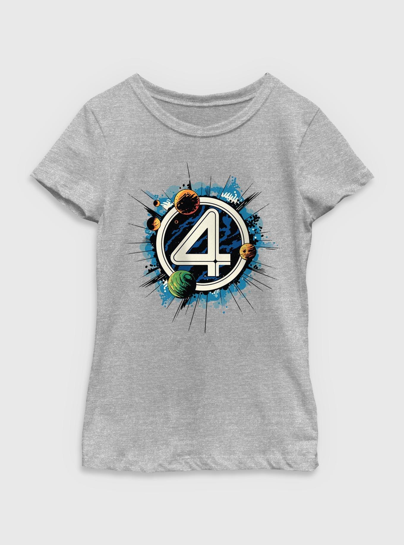 Marvel The Fantastic Four: First Steps Planets Logo Youth Girls T-Shirt