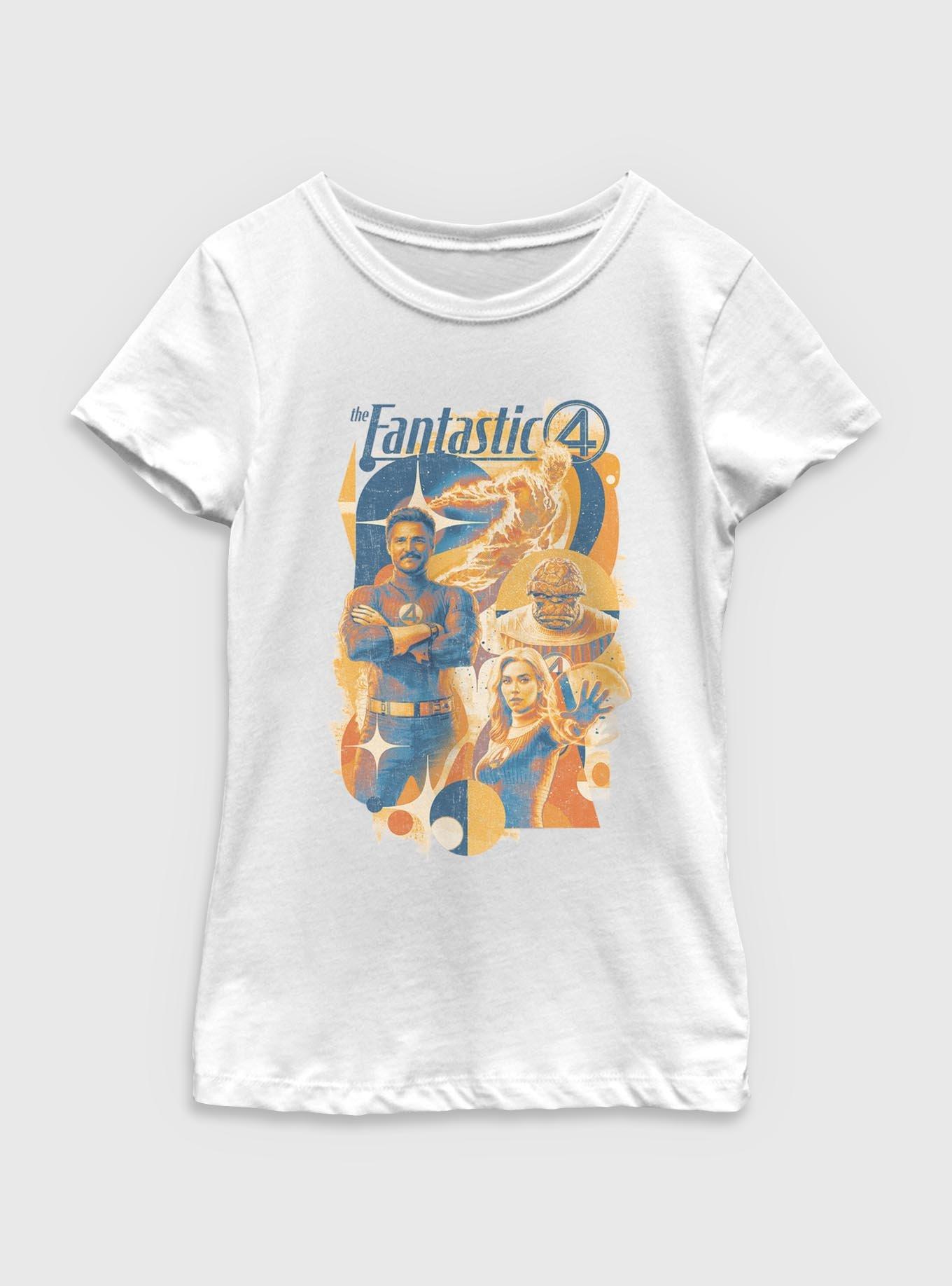 Marvel The Fantastic Four: First Steps Retro Poster Youth Girls T-Shirt, , hi-res