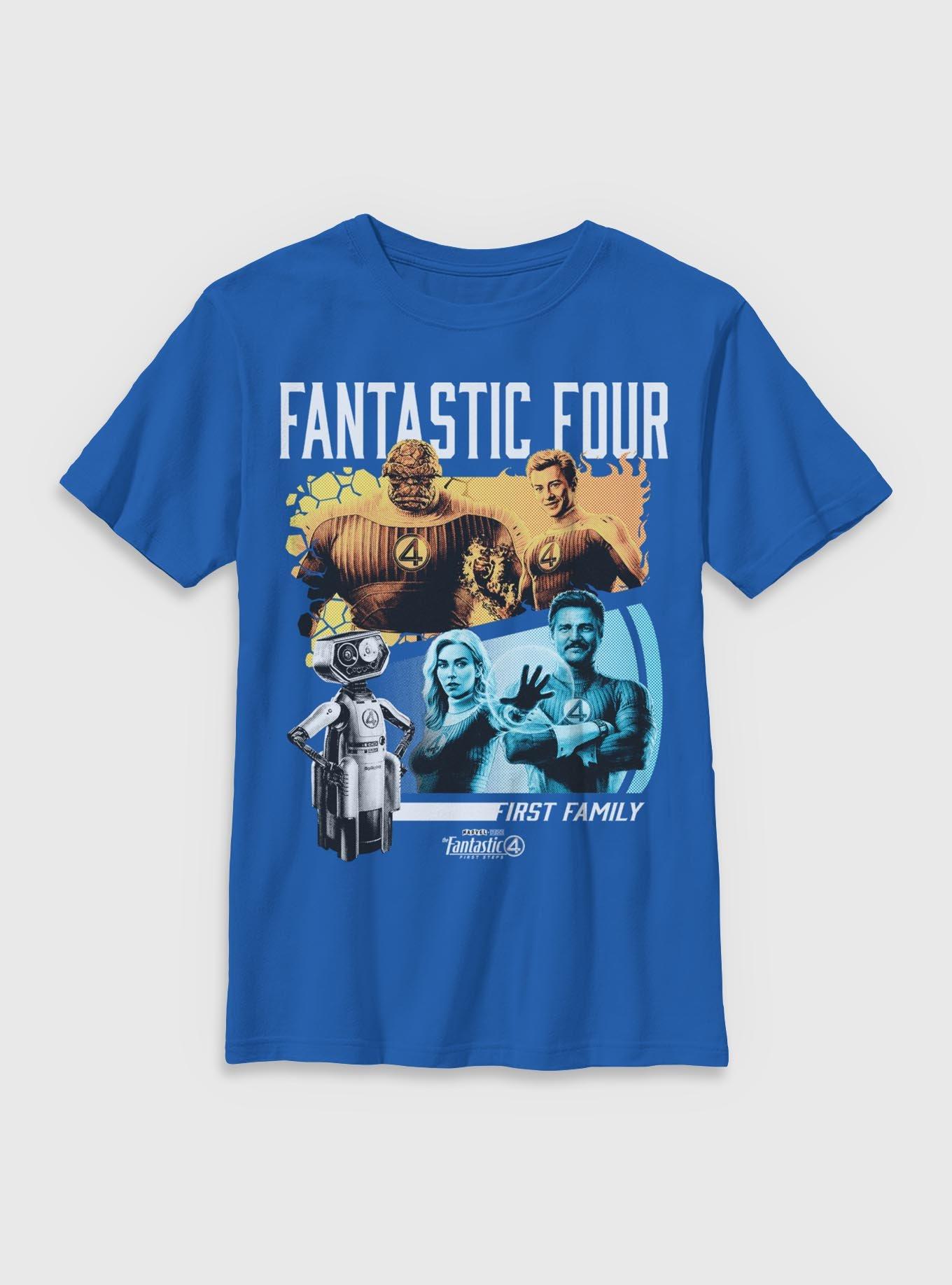 Marvel The Fantastic Four: First Steps First Family & H.E.R.B.I.E. Youth T-Shirt