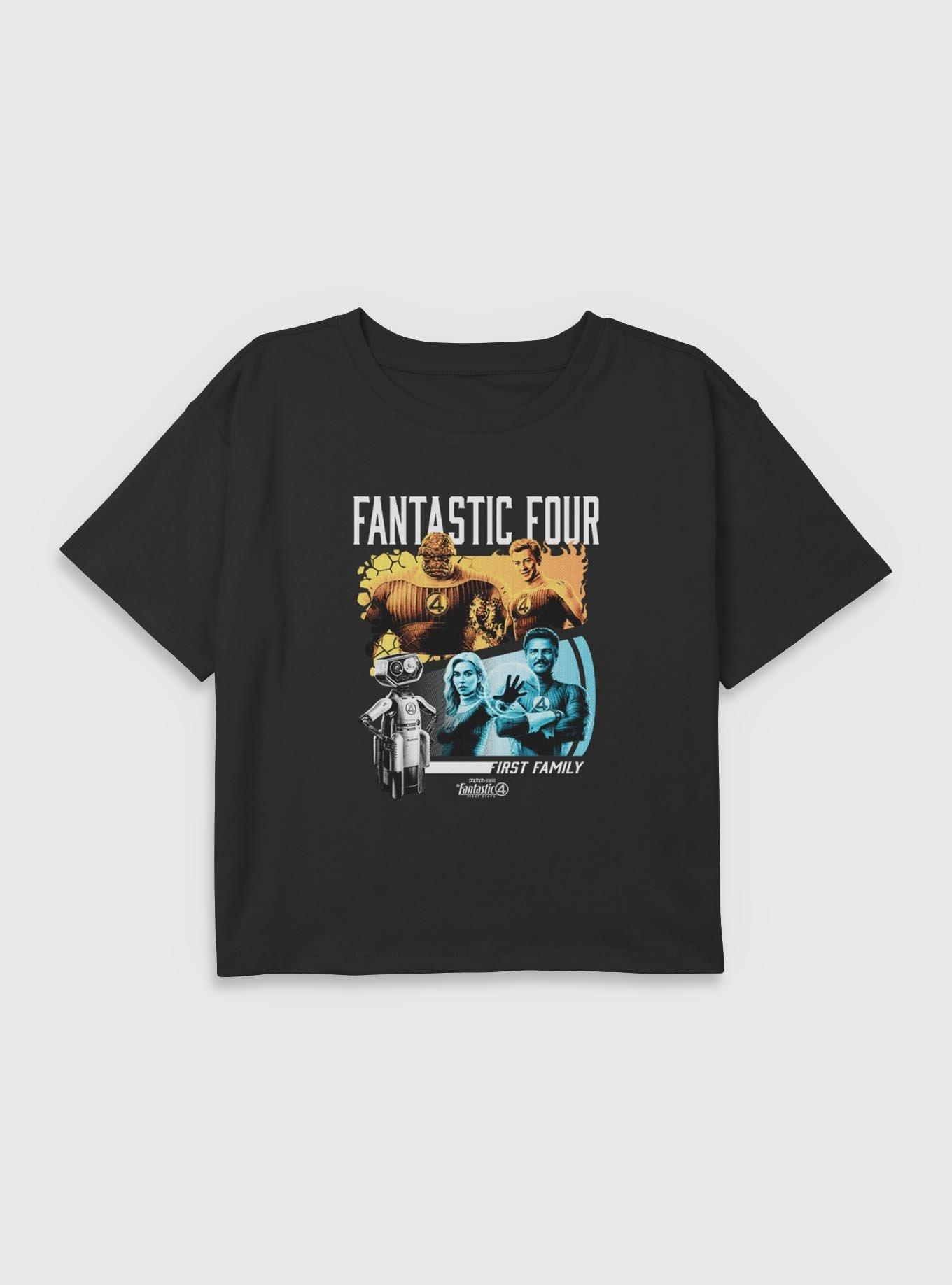 Marvel The Fantastic Four: First Steps First Family & H.E.R.B.I.E. Youth Girls Boxy T-Shirt