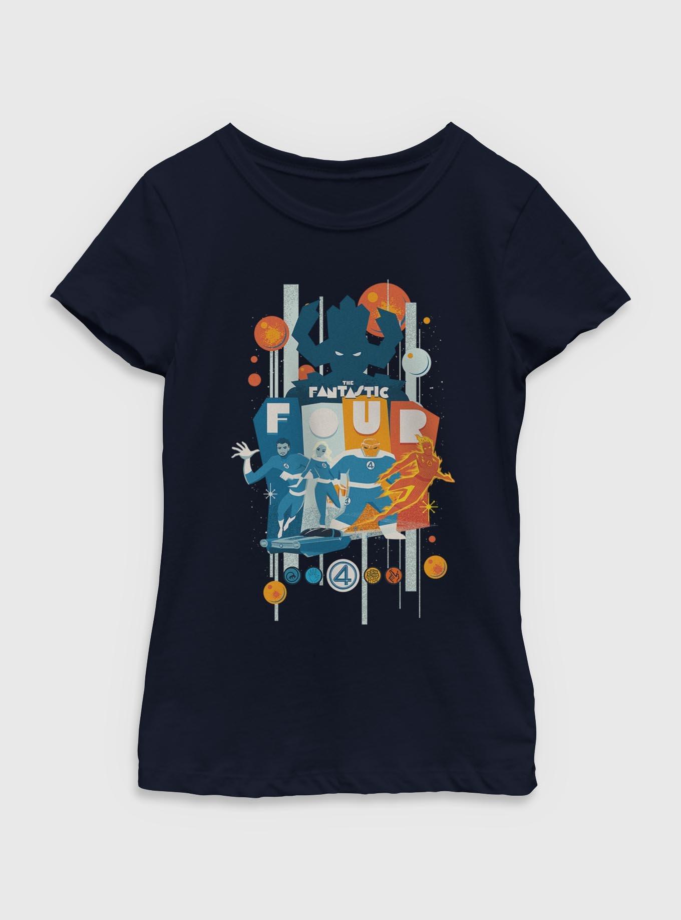 Marvel The Fantastic Four: First Steps Retro Cosmic Power Vs. Galactus Youth Girls T-Shirt, , hi-res