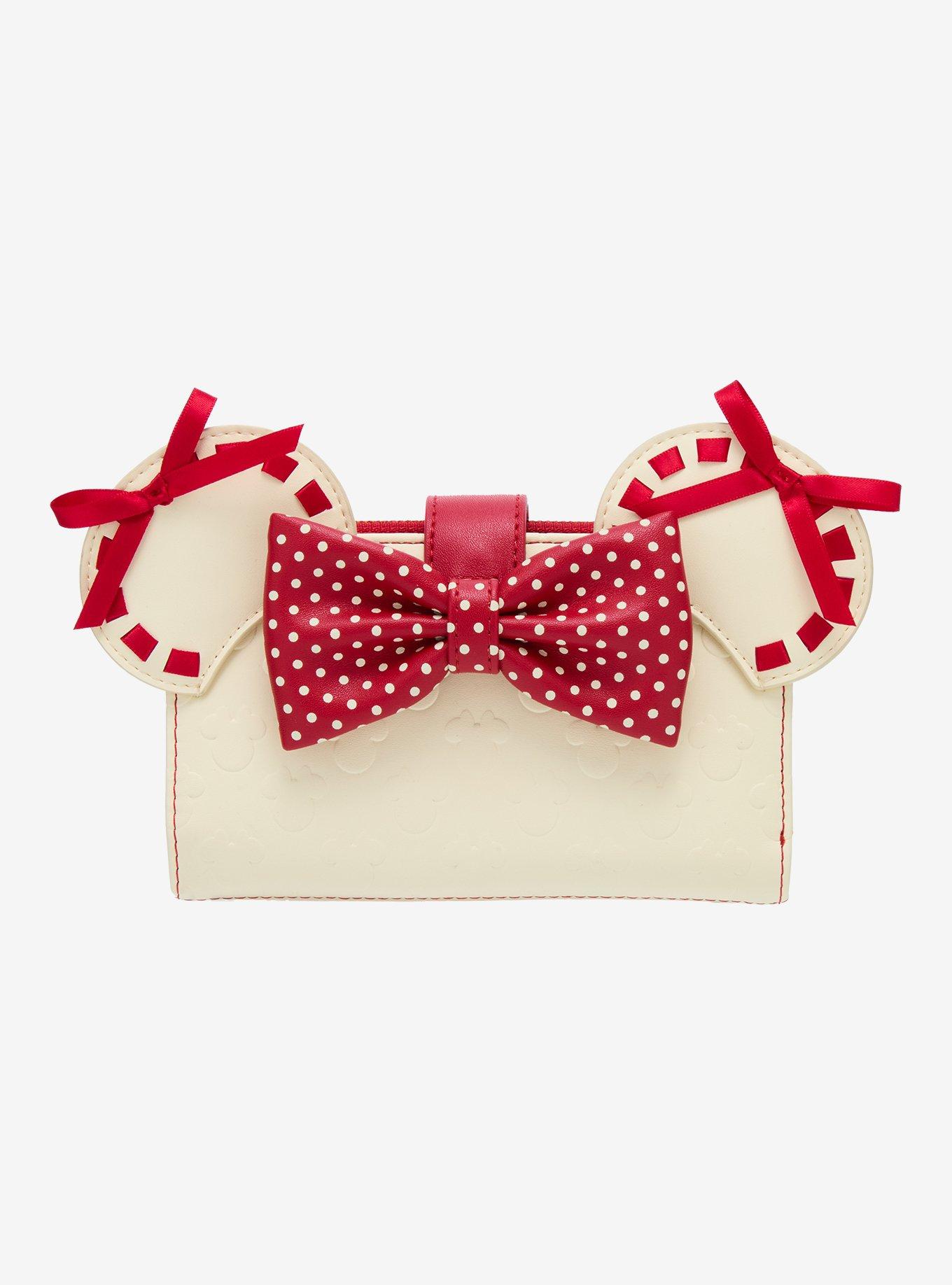 Loungefly Disney Minnie Mouse Red   Polka Dot Bow Flap Wallet, , hi-res