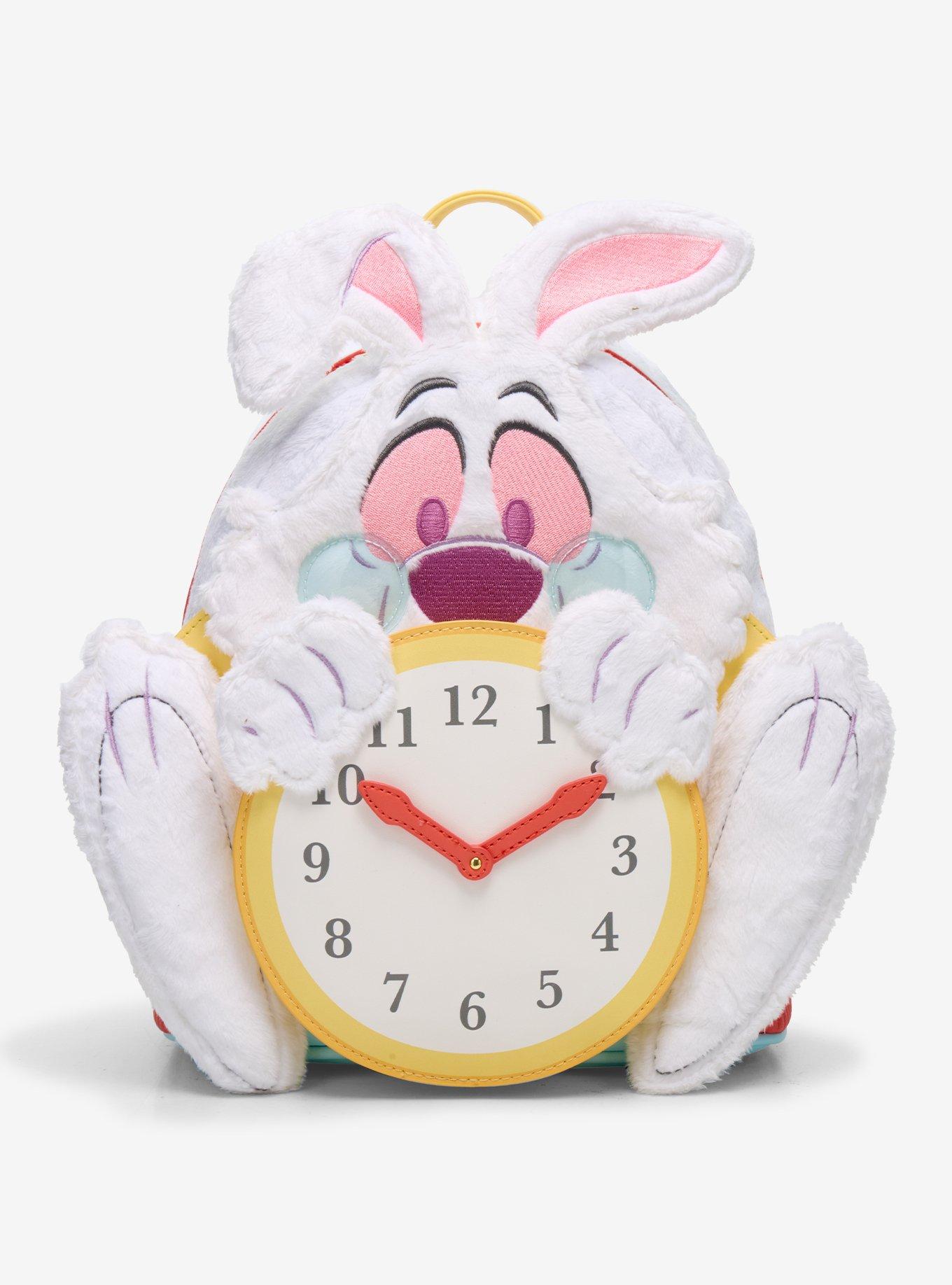 Loungefly Disney Alice In Wonderland White Rabbit Fuzzy Mini Backpack, , hi-res