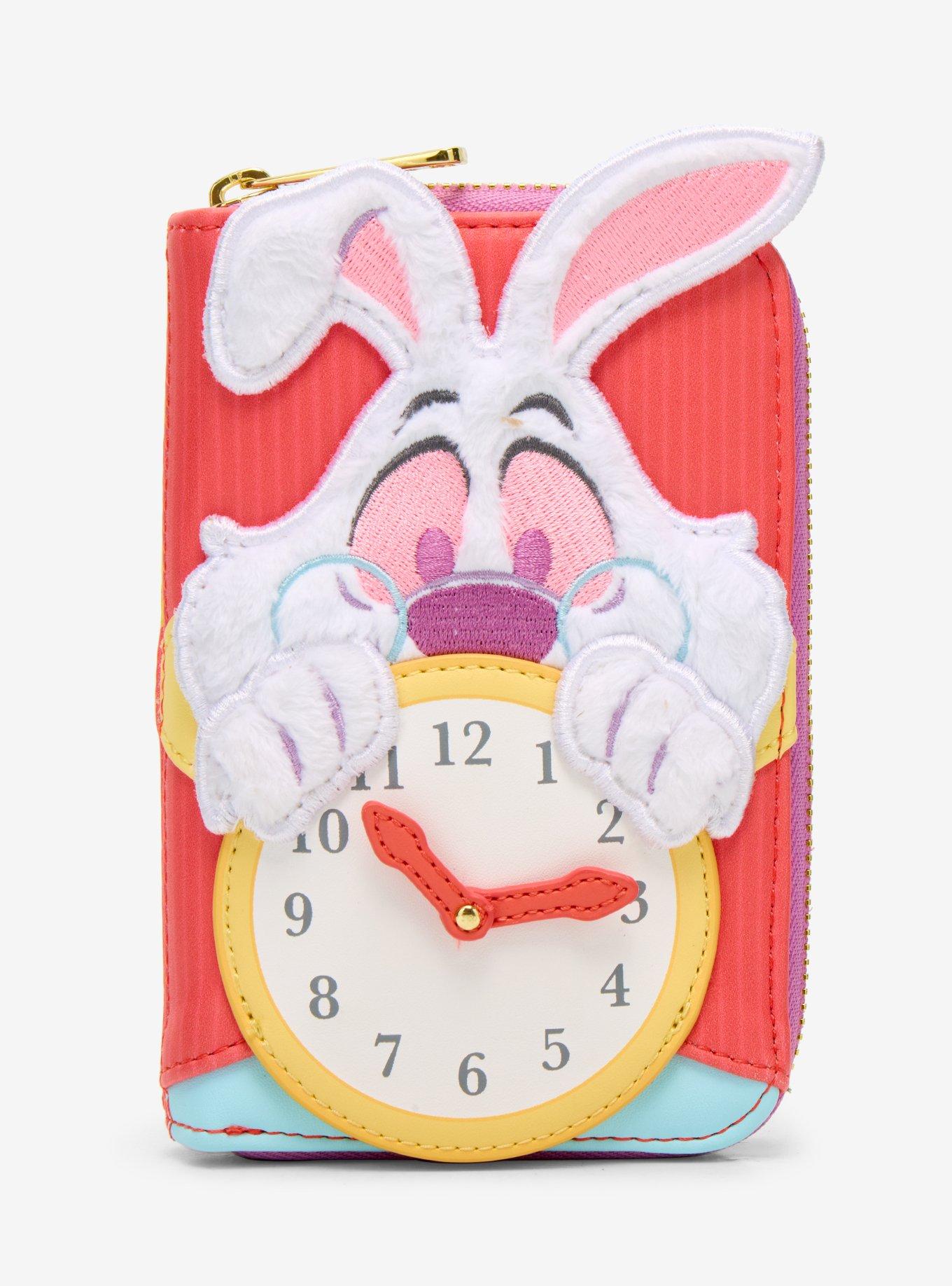 Loungefly Disney Alice In Wonderland White Rabbit Fuzzy Mini Zipper Wallet, , hi-res