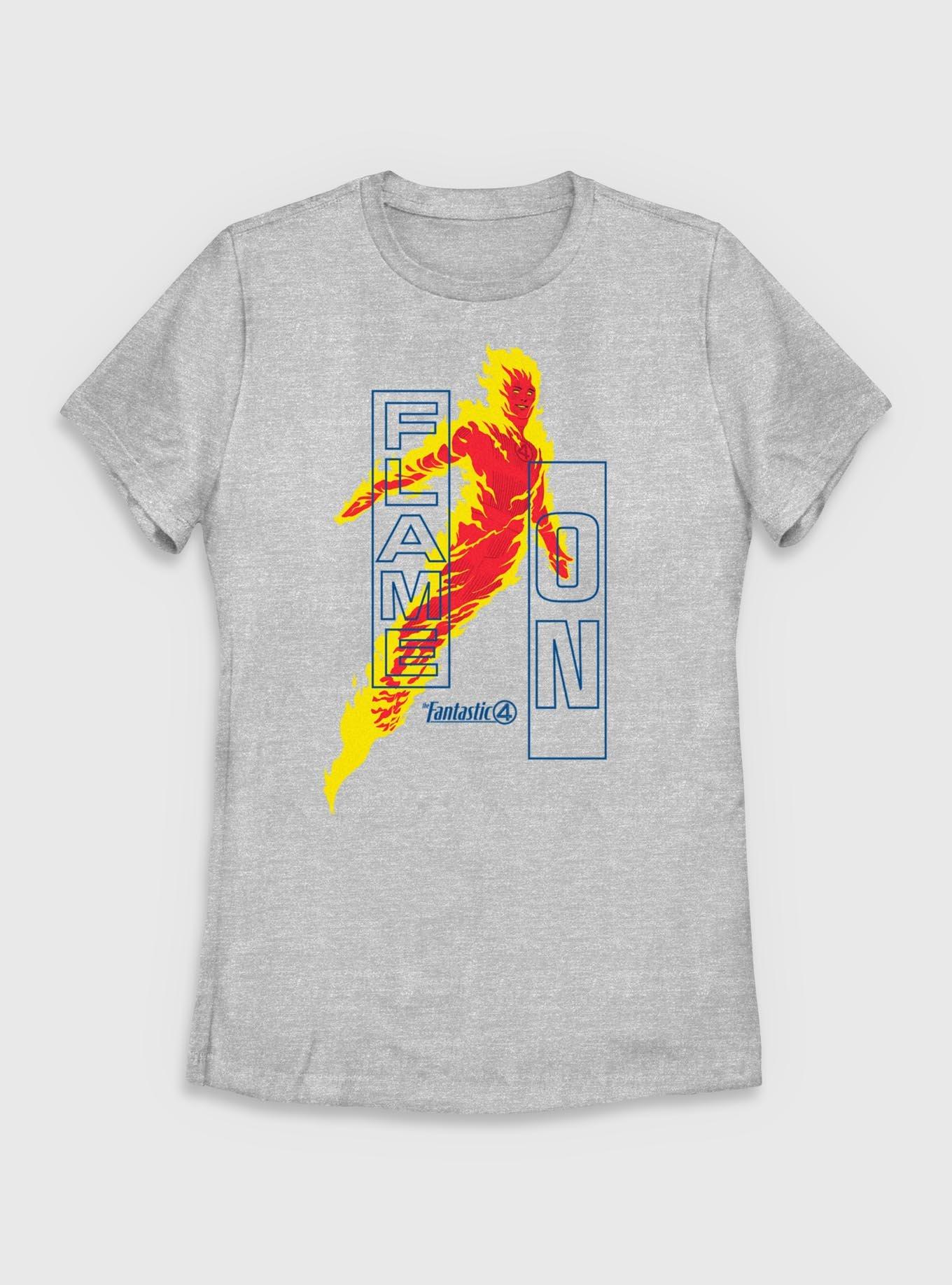 Marvel The Fantastic Four: First Steps Human Torch Flame On Womens T-Shirt, , hi-res