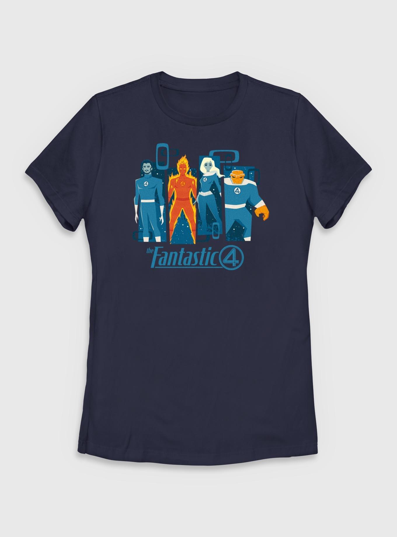 Marvel The Fantastic Four: First Steps Simple Panels Womens T-Shirt, NAVY, hi-res