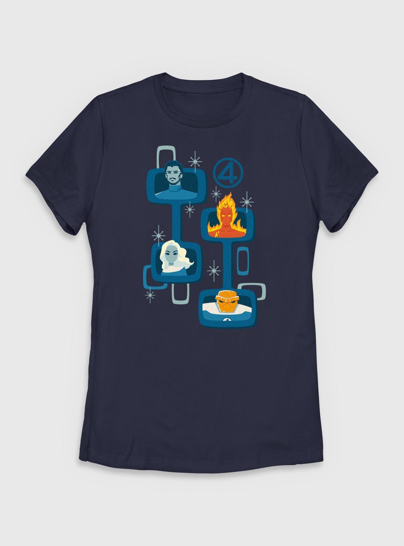 Marvel The Fantastic Four: First Steps Retro Heads Womens T-Shirt, , hi-res