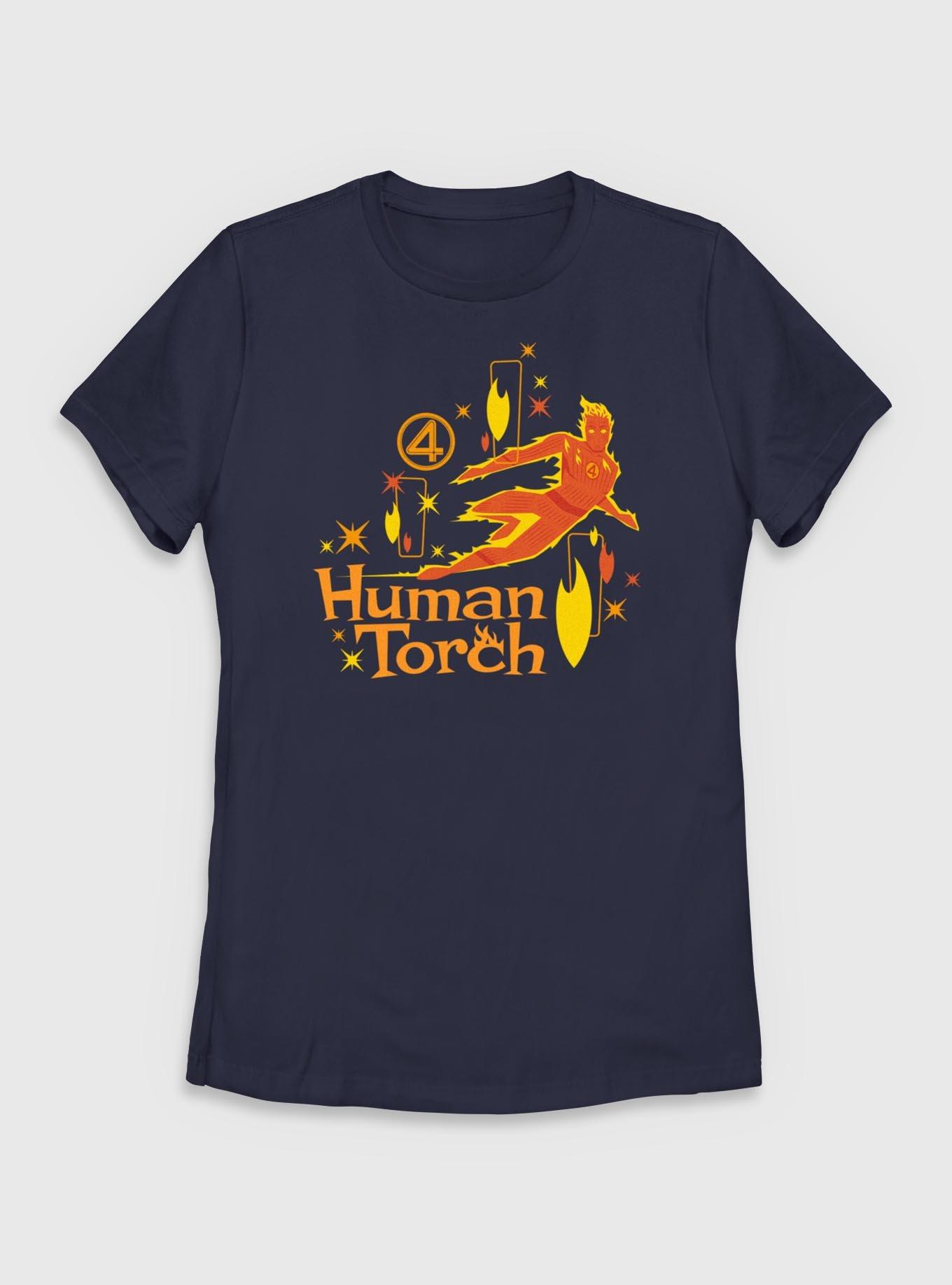 Marvel The Fantastic Four: First Steps Human Torch Vintage Womens T-Shirt, , hi-res