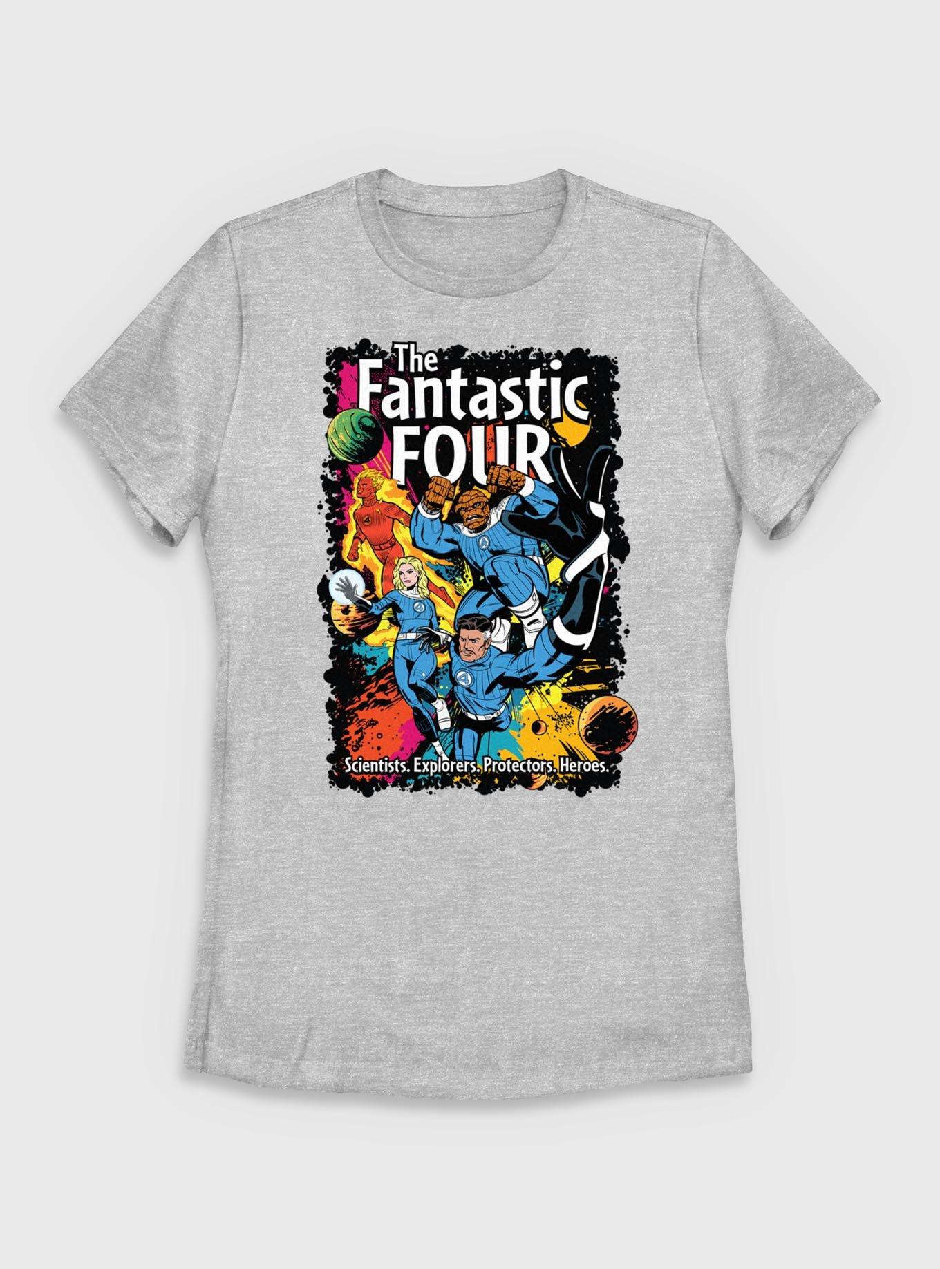 Marvel The Fantastic Four: First Steps Scientists, Explorers, Protectors, Heroes Comic Womens T-Shirt, , hi-res