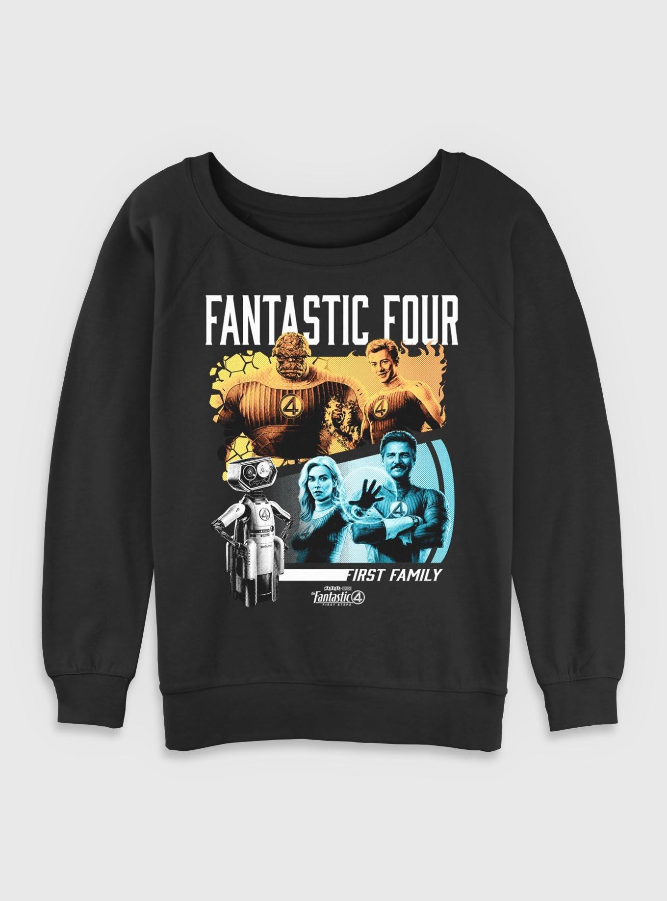 Marvel The Fantastic Four: First Steps First Family & H.E.R.B.I.E. Womens Slouchy Sweatshirt, , hi-res