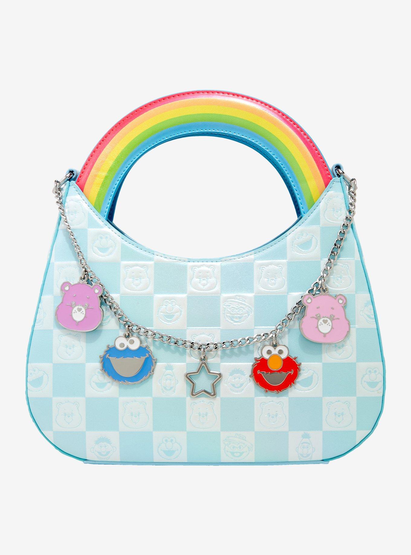 Loungefly Care Bears X Sesame Street Checker Rainbow Crossbody Bag, , hi-res
