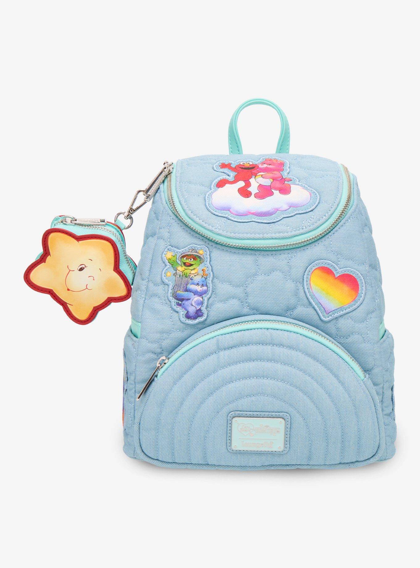 Loungefly Care Bears X Sesame Street Patches Denim Mini Backpack, , hi-res