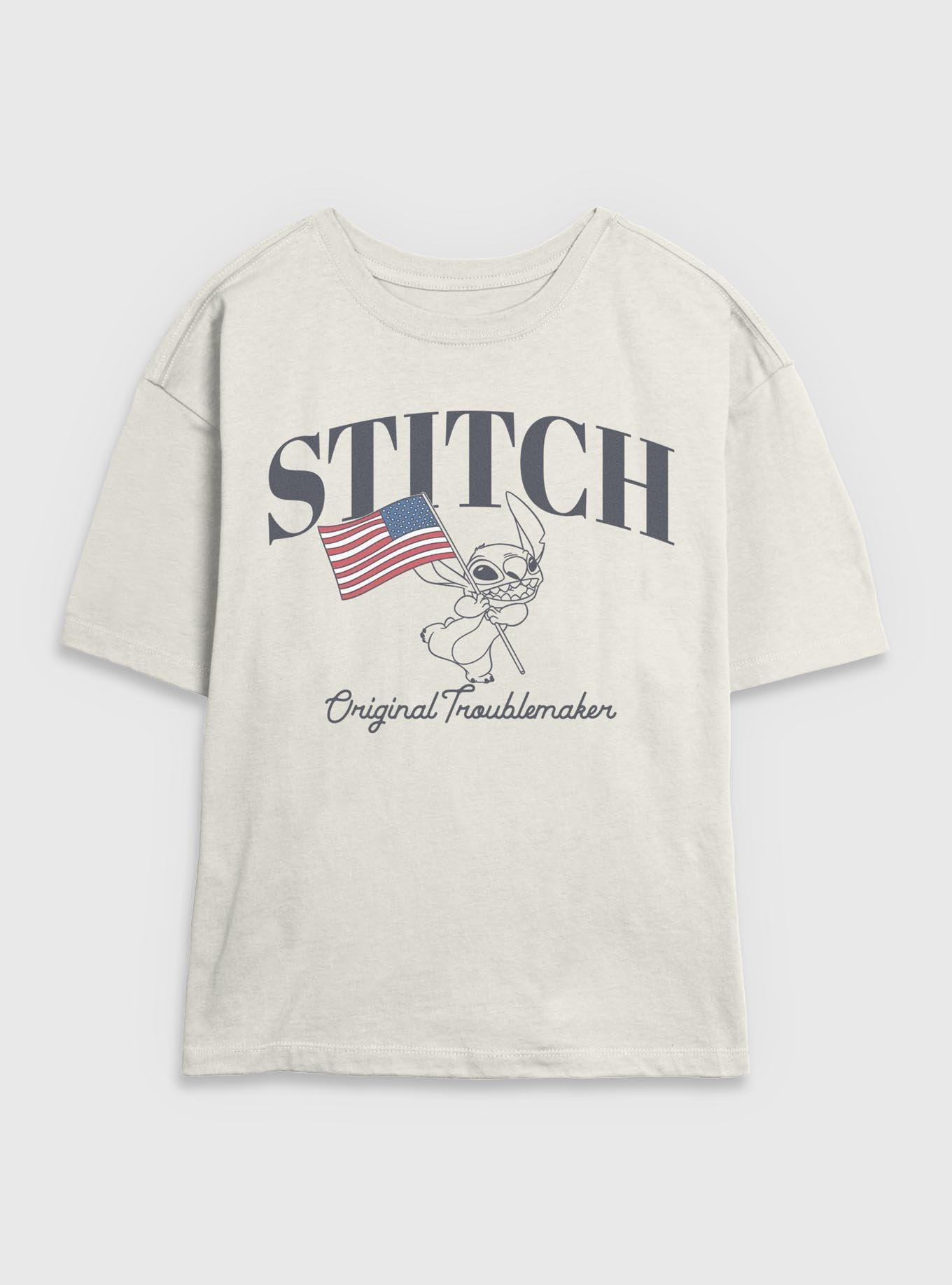 Disney Lilo & Stitch Stitch Flag Womens Skimmer T-Shirt, , hi-res