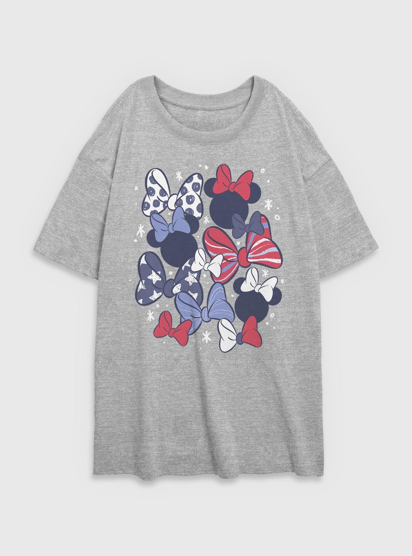 Disney Minnie Mouse Red White and Bow Womens Oversized T-Shirt, , hi-res