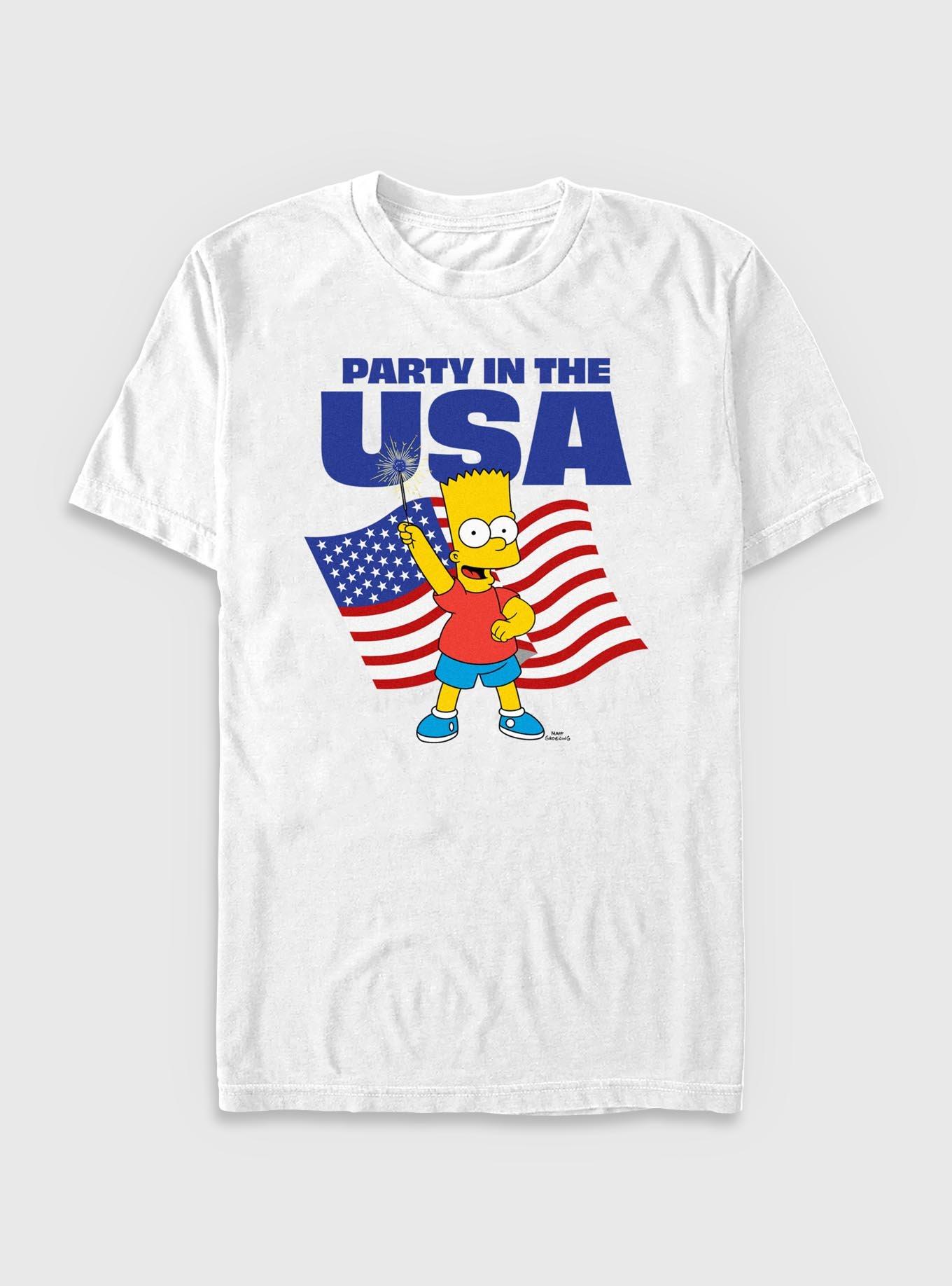 The Simpsons Partying Bart T-Shirt, WHITE, hi-res