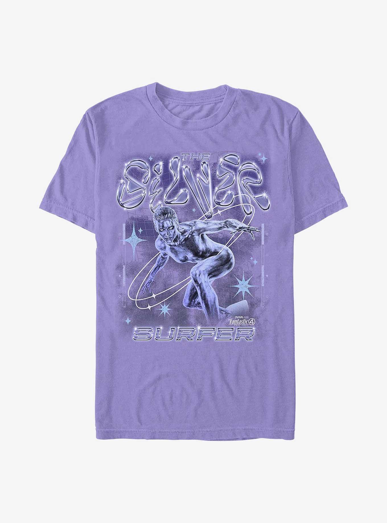 Marvel The Fantastic Four: First Steps Silver Surfer Chrome Shine Garment Dye T-Shirt, , hi-res