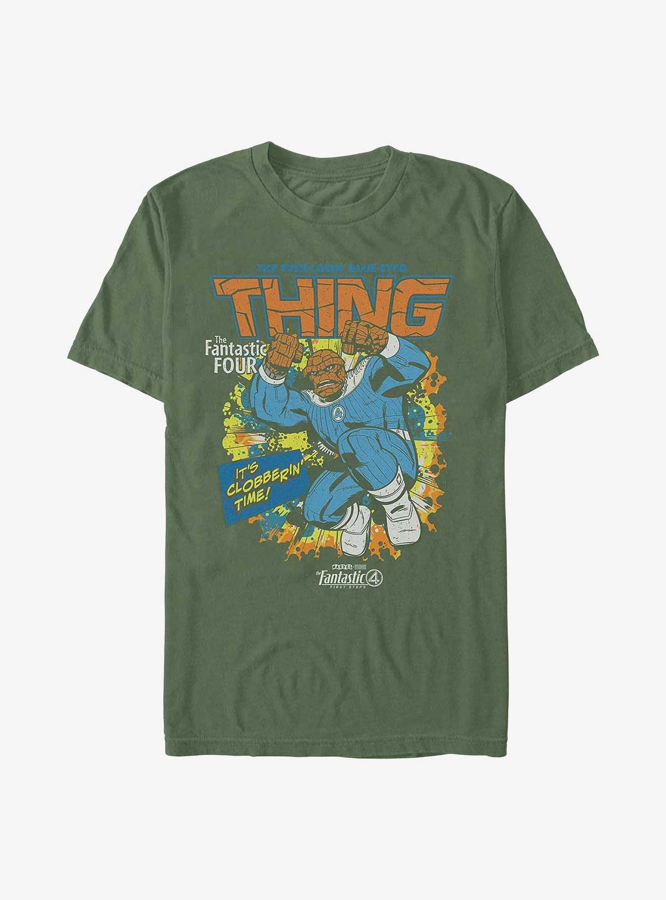 Marvel The Fantastic Four: First Steps Thing Cover Garment Dye T-Shirt Hot Topic Web Exclusive, MOSS, hi-res
