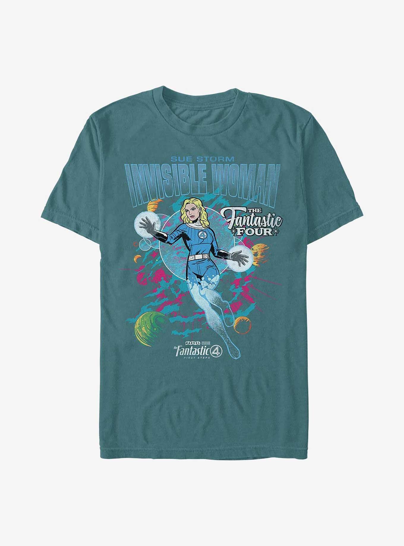 Marvel The Fantastic Four: First Steps Sues Cover Garment Dye T-Shirt Hot Topic Exclusive, BLUE SPRUCE, hi-res