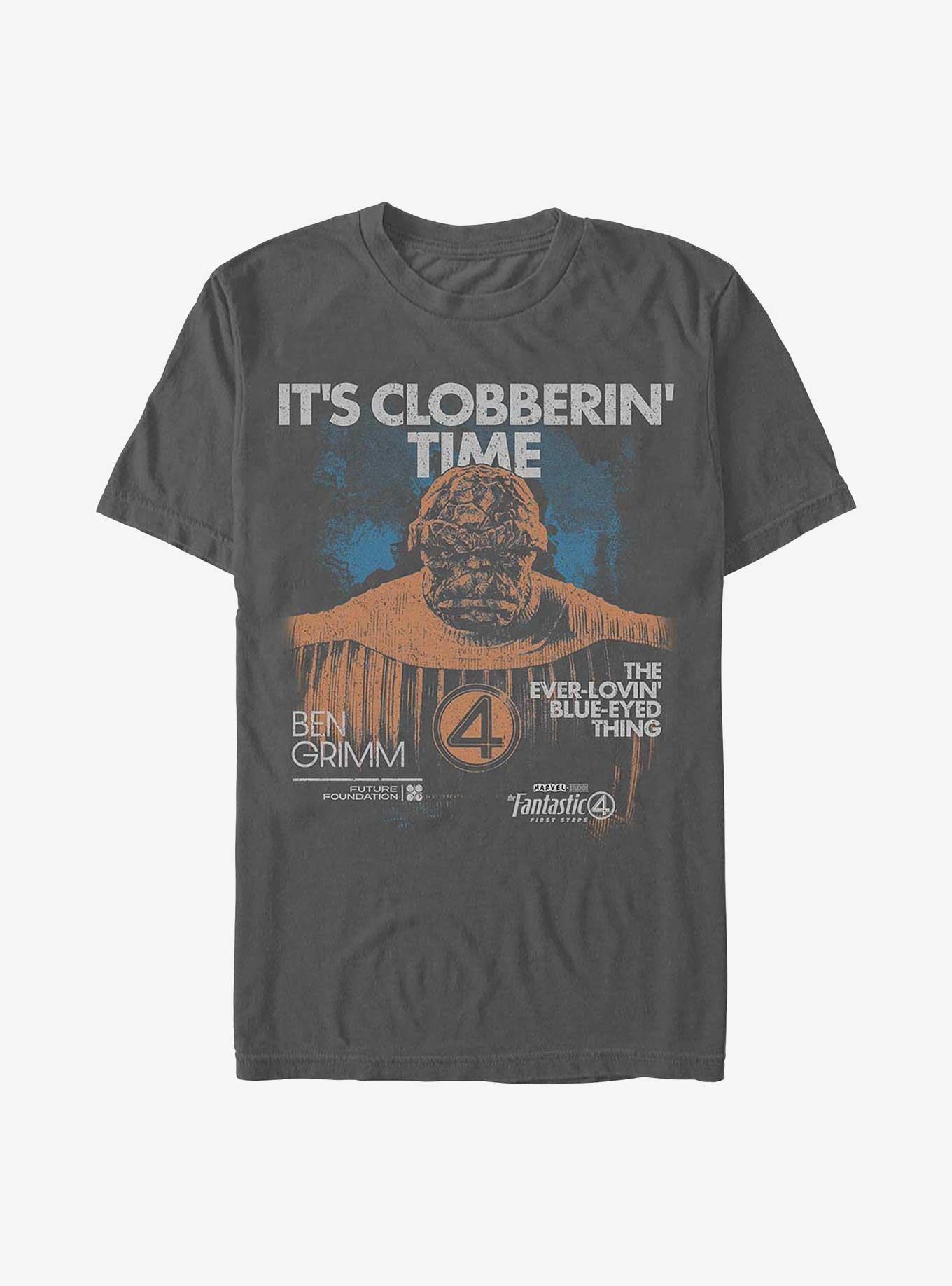 Marvel The Fantastic Four: First Steps Thing Grunge Garment Dye T-Shirt Hot Topic Web Exclusive, PEPPER, hi-res