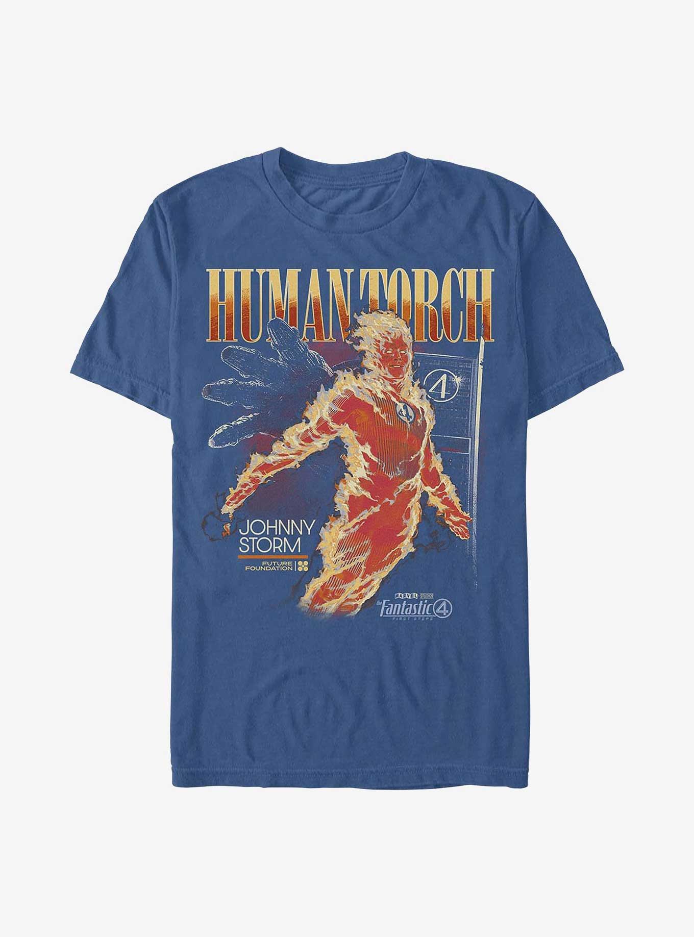 Marvel The Fantastic Four: First Steps Human Torch Garment Dye T-Shirt ...