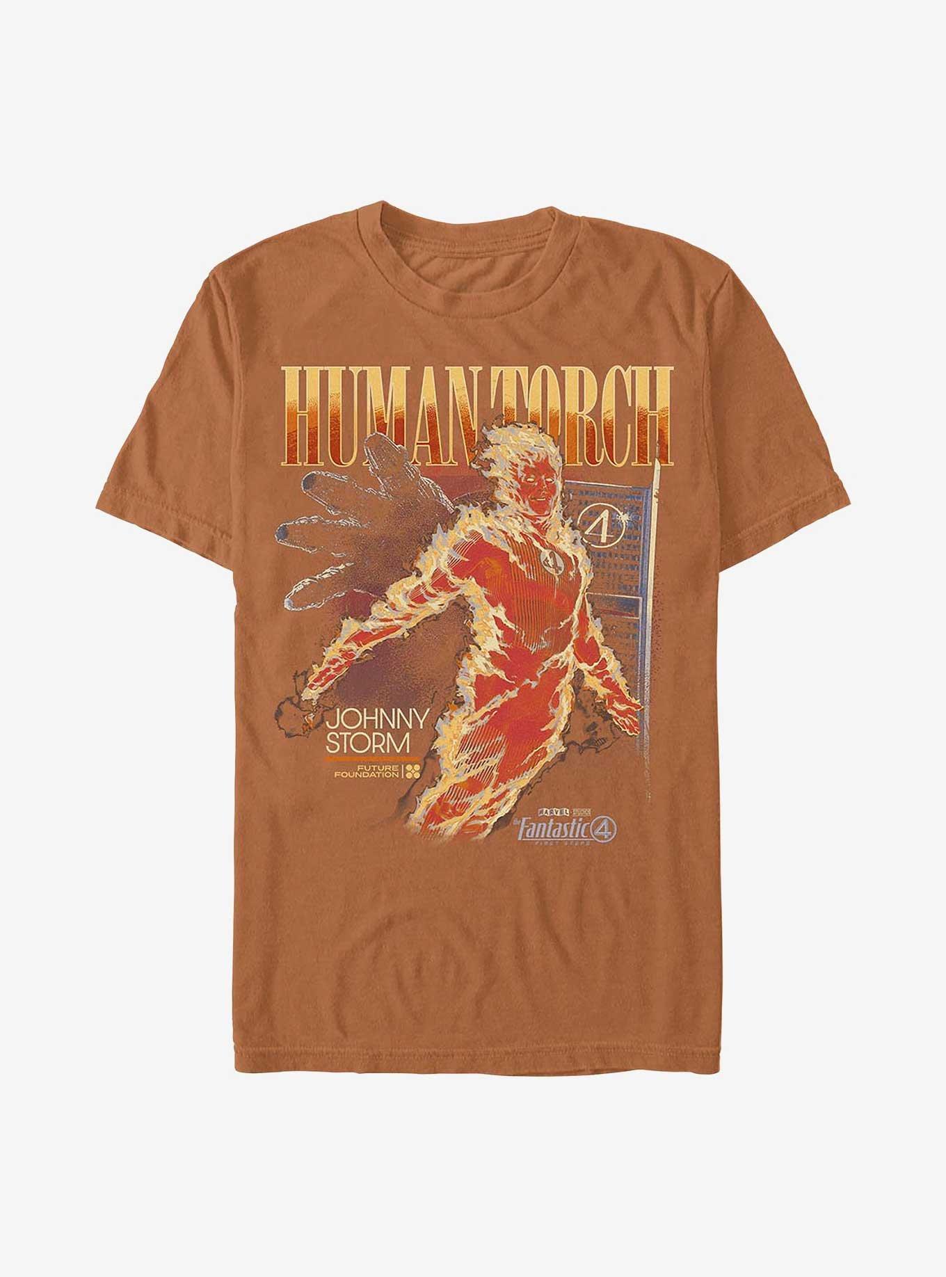 Marvel The Fantastic Four: First Steps Human Torch Garment Dye T-Shirt Hot Topic Web Exclusive, YAM, hi-res