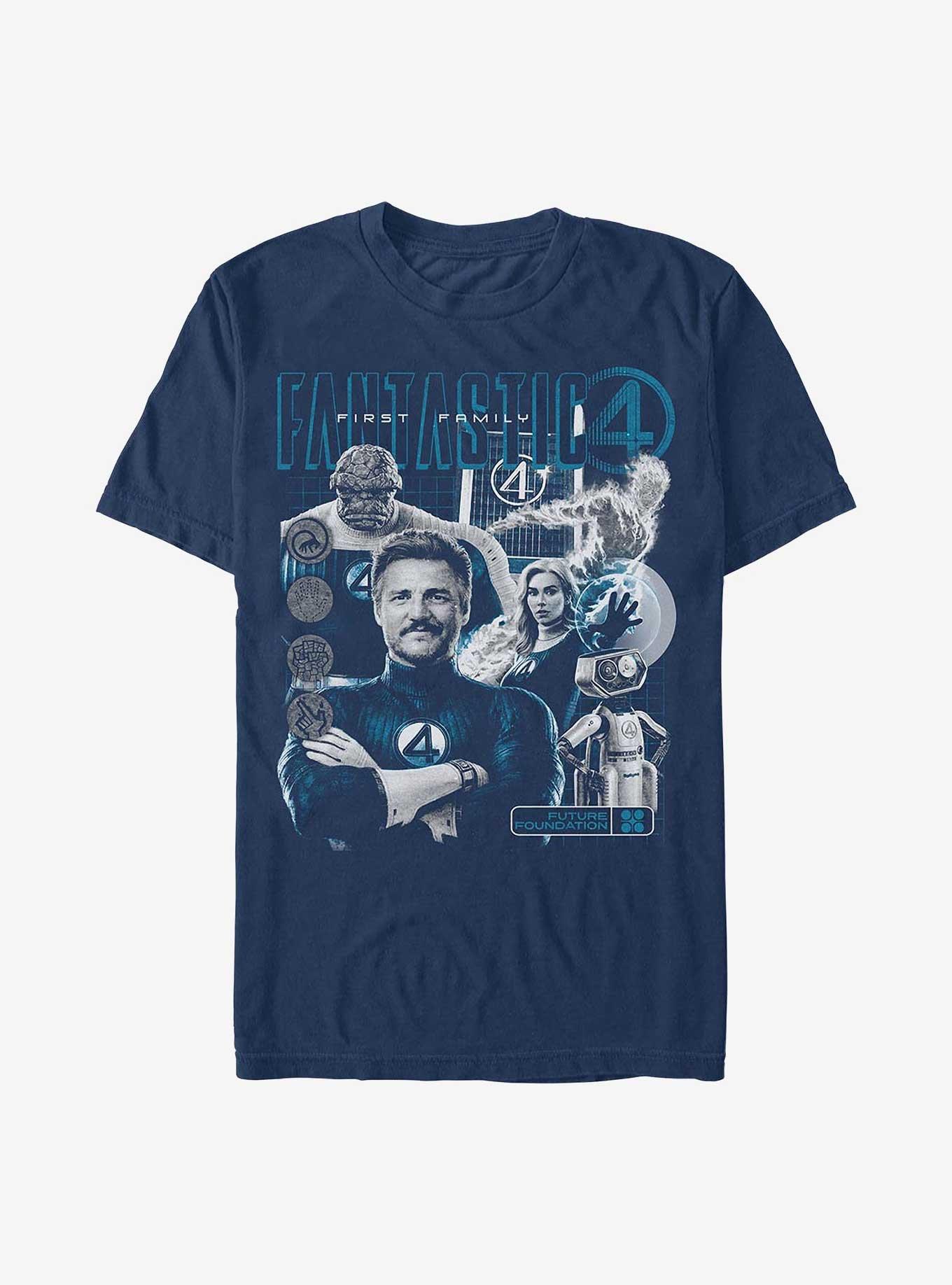Marvel The Fantastic Four: First Steps Club Fantastic Garment Dye T-Shirt Hot Topic Exclusive, TRUENAVY, hi-res