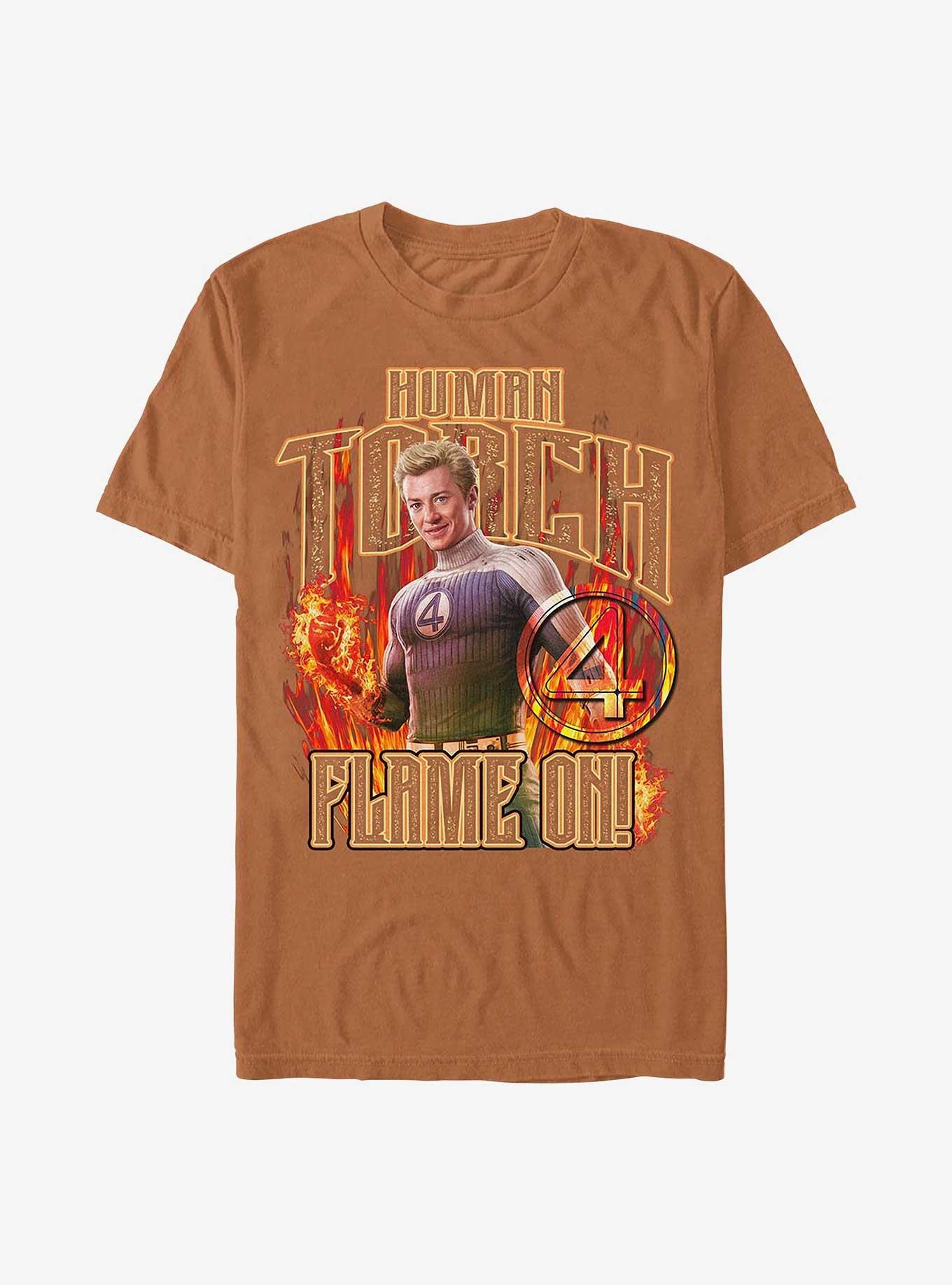 Marvel The Fantastic Four: First Steps Torch Flames Garment Dye T-Shirt Hot Topic Exclusive, YAM, hi-res