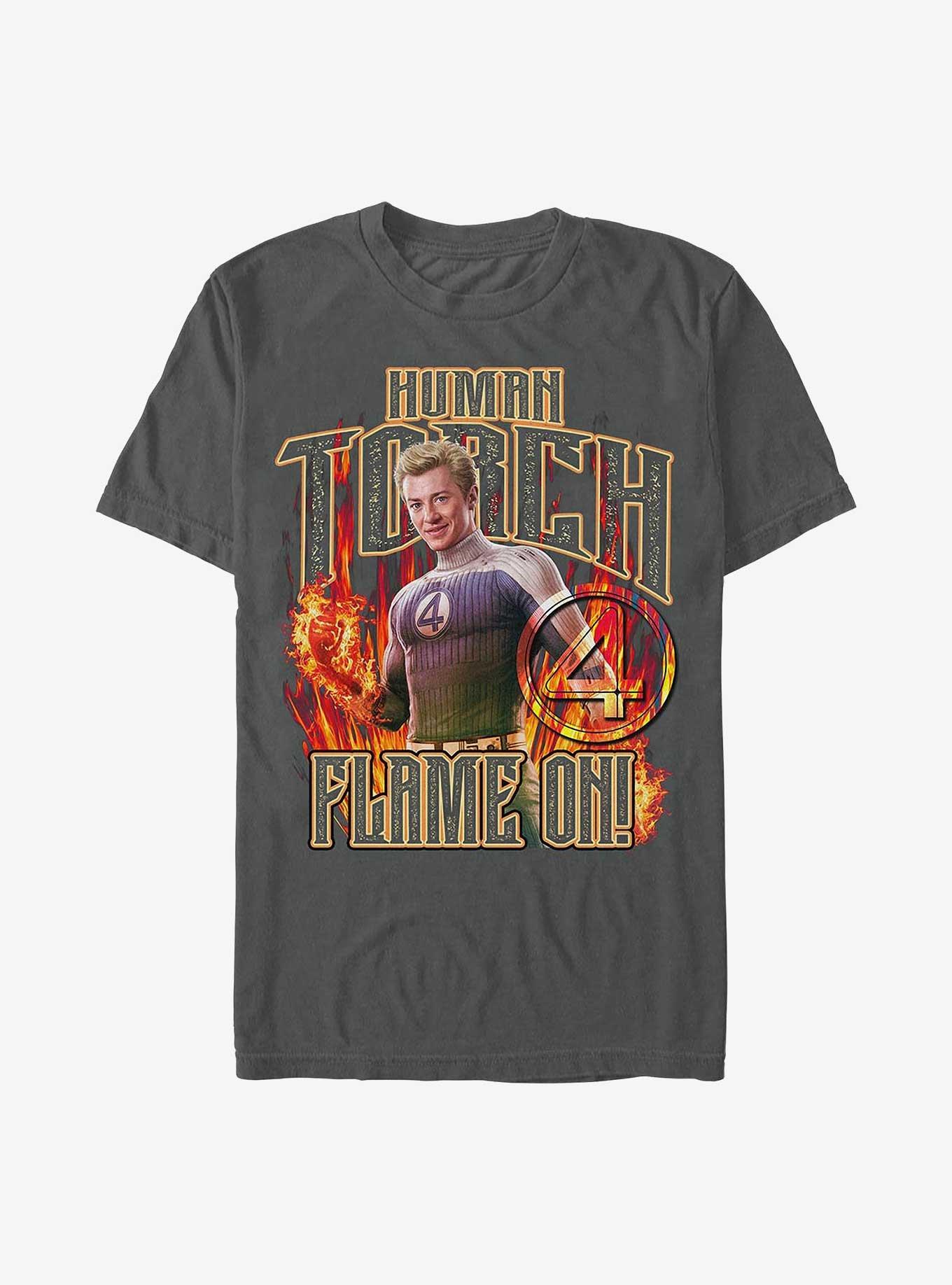 COMFORTCOLORS Marvel The Fantastic Four: First Steps Torch Flames Garment Dye T-Shirt Hot Topic Exclusive