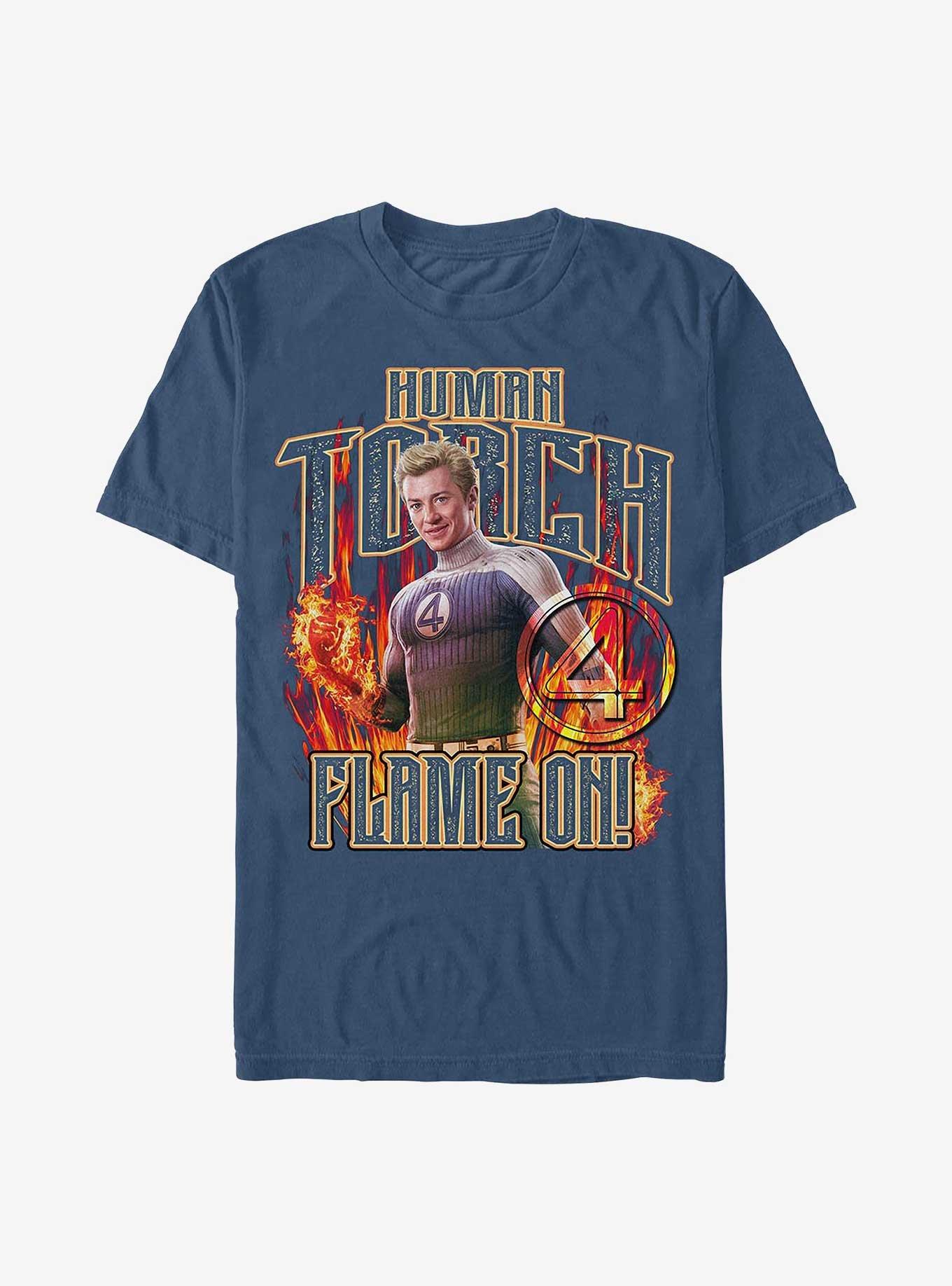 Marvel The Fantastic Four: First Steps Torch Flames Garment Dye T-Shirt Hot Topic Web Exclusive, , hi-res