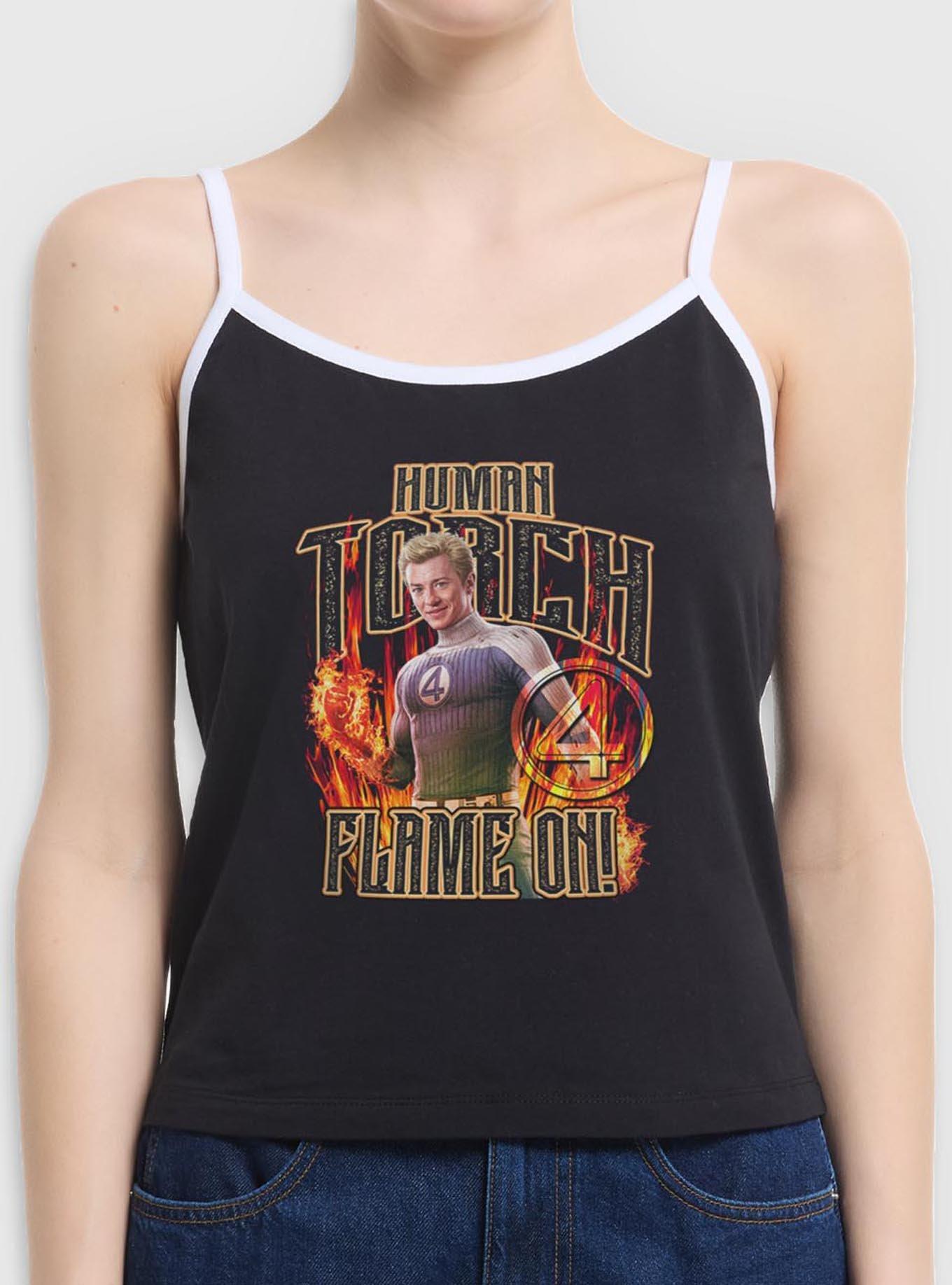 Marvel The Fantastic Four: First Steps Johnny Storm Human Torch Flame On Womens Cami Tank Top BoxLunch Exclusive, , hi-res