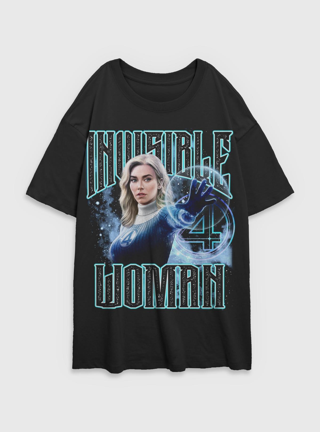 Marvel The Fantastic Four: First Steps Sue Storm Invisible Woman Womens Oversized T-Shirt BoxLunch Exclusive, BLACK, hi-res