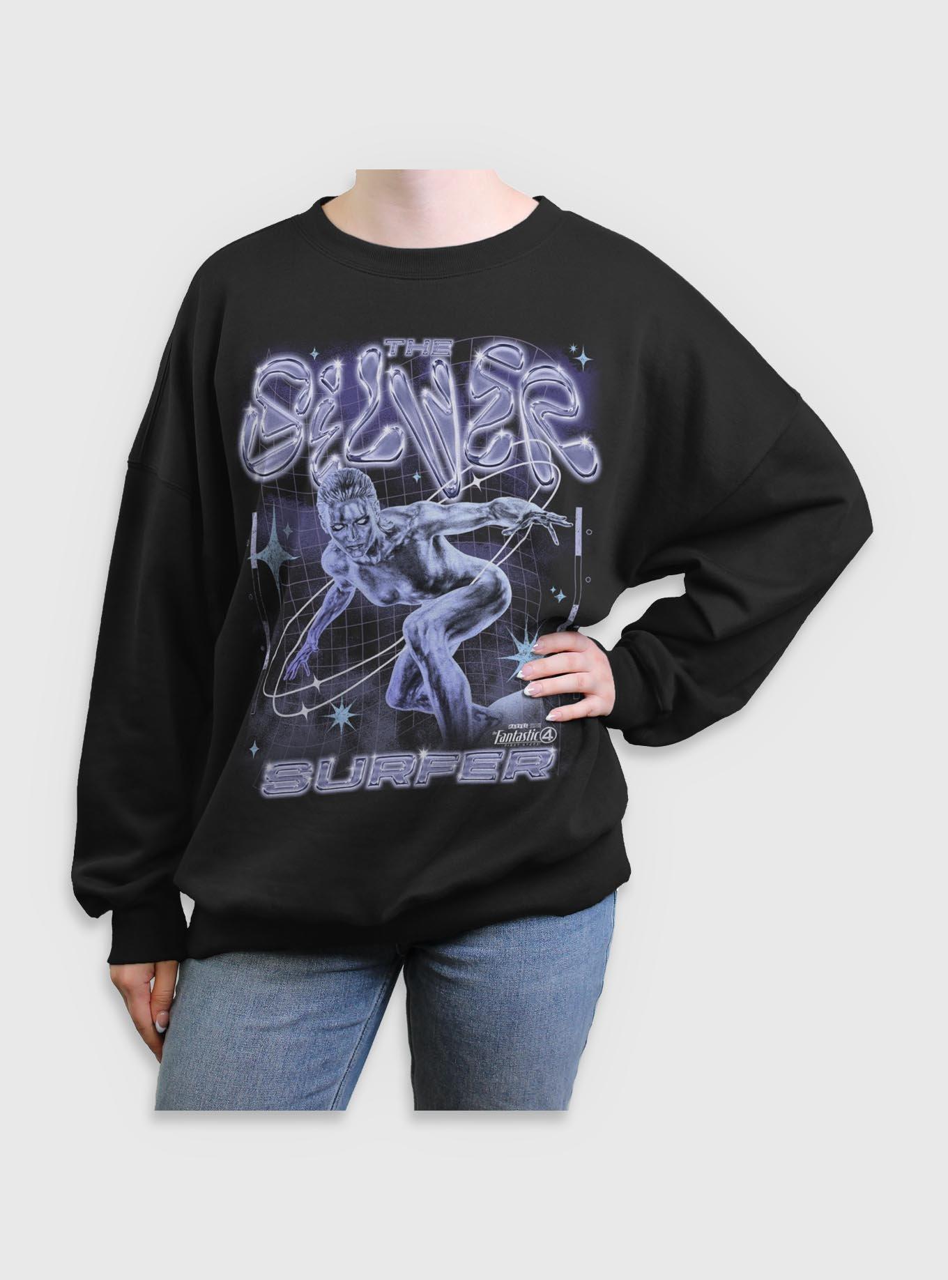 Marvel The Fantastic Four: First Steps Silver Surfer Womens Oversized Sweatshirt BoxLunch Exclusive, , hi-res
