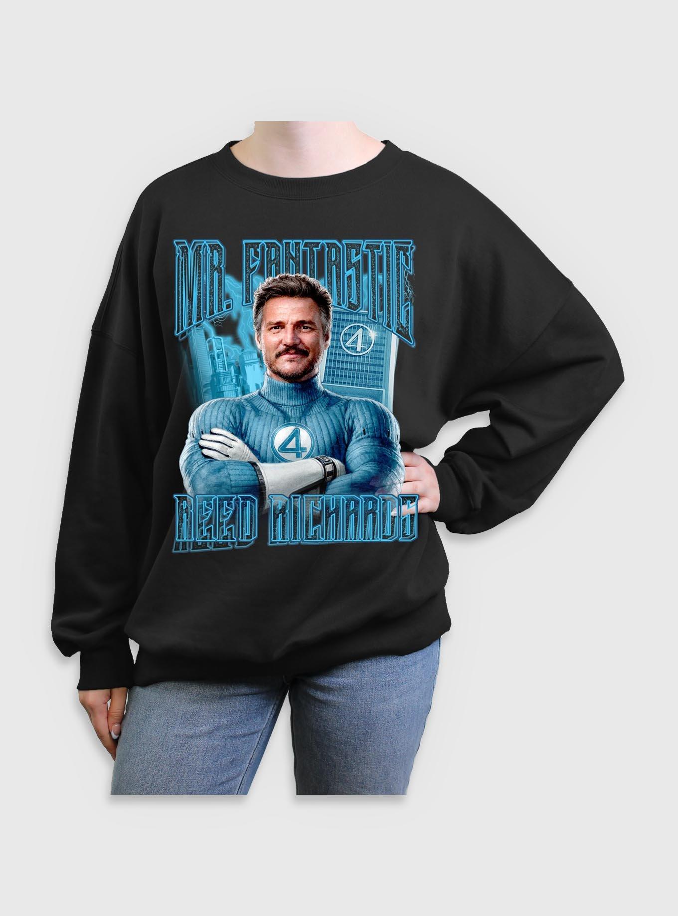 Marvel The Fantastic Four: First Steps Mr. Fantastic Reed Richards Womens Oversized Sweatshirt BoxLunch Exclusive, , hi-res