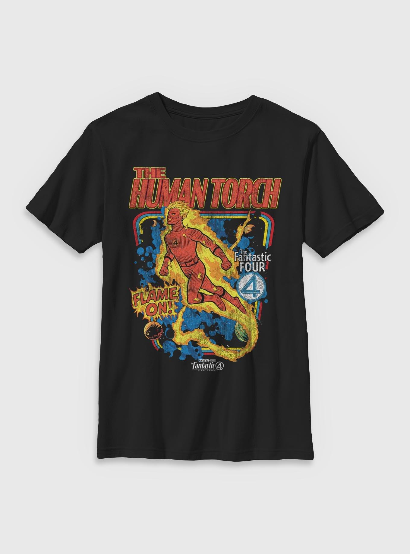 Marvel The Fantastic Four: First Steps Comic Cover Johnny Storm Human Torch Youth T-Shirt BoxLunch Exclusive, , hi-res
