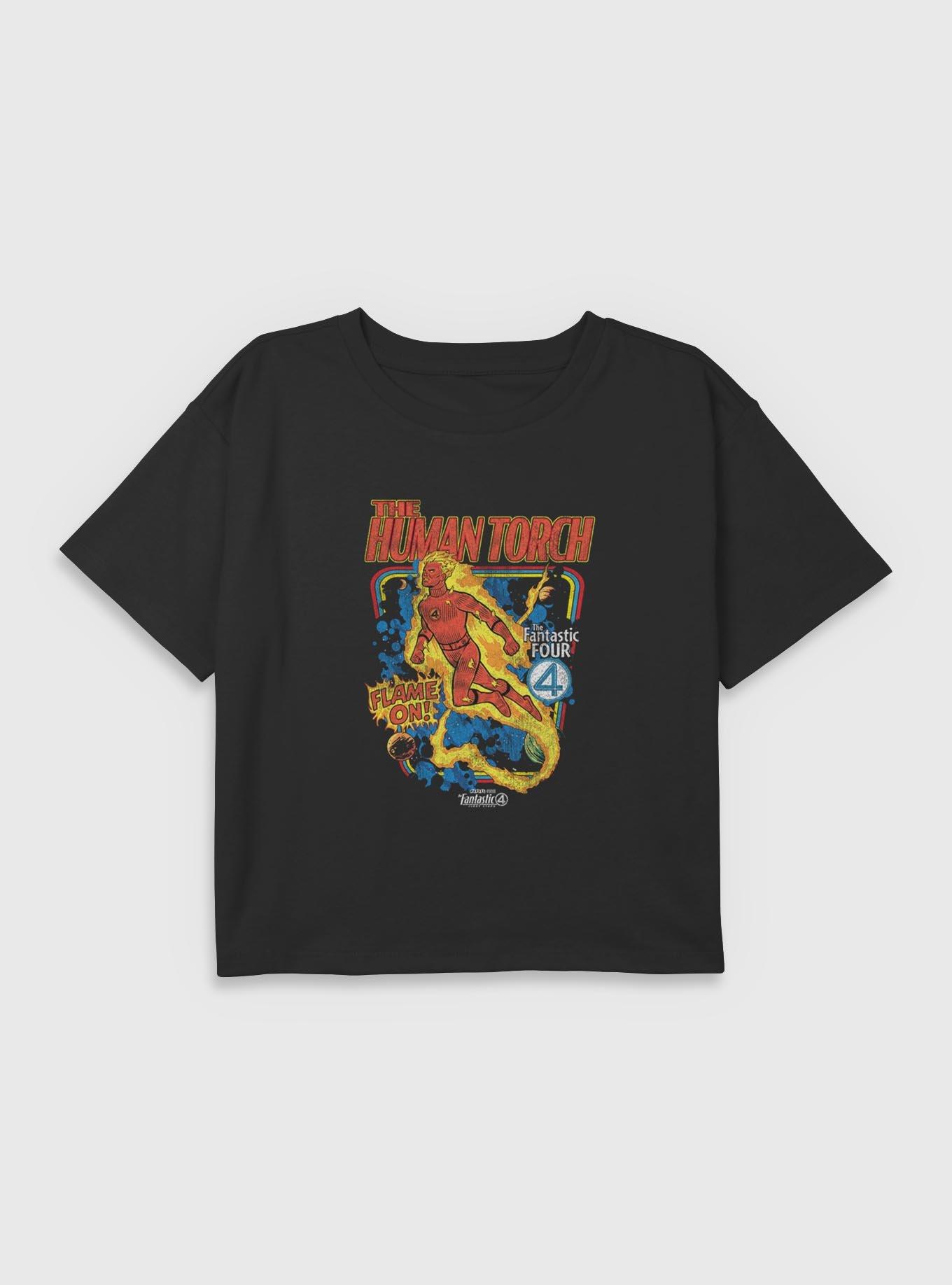 Marvel The Fantastic Four: First Steps Comic Cover Johnny Storm Human Torch Youth Girls Boxy T-Shirt BoxLunch Exclusive, , hi-res