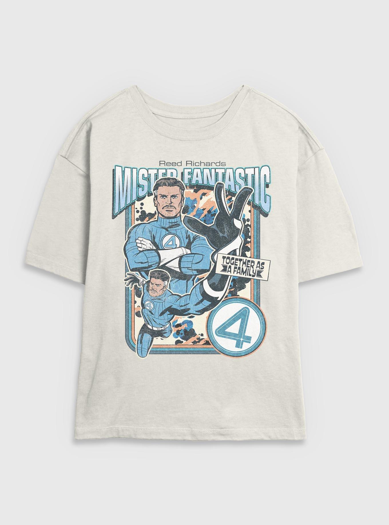 Marvel The Fantastic Four: First Steps Mr.  Fantastic Together As A Family Womens Skimmer T-Shirt BoxLunch Exclusive, EGRET, hi-res