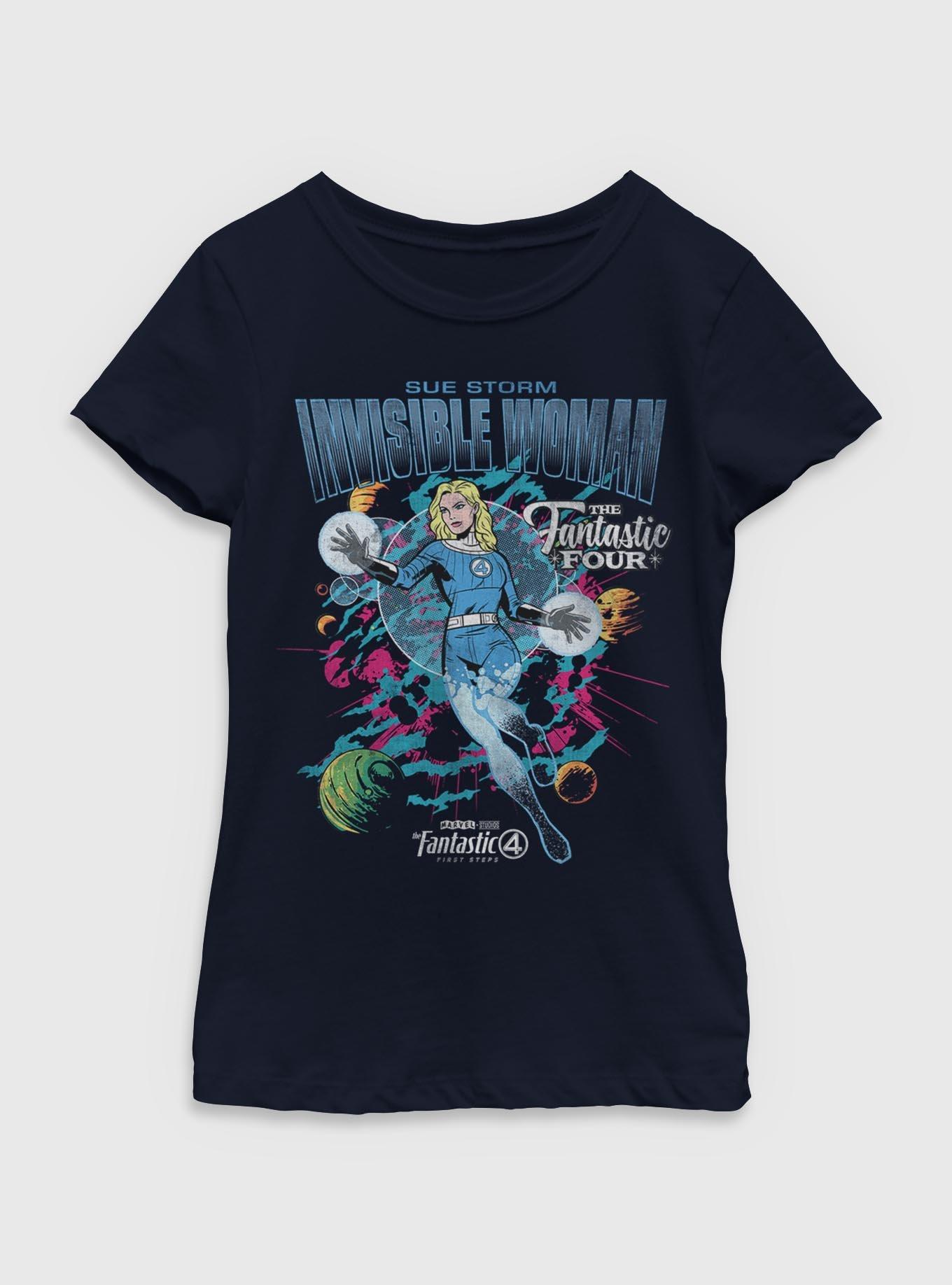 Marvel The Fantastic Four: First Steps Comic Cover Sue Storm Invisible Woman Youth Girls T-Shirt BoxLunch Exclusive, , hi-res