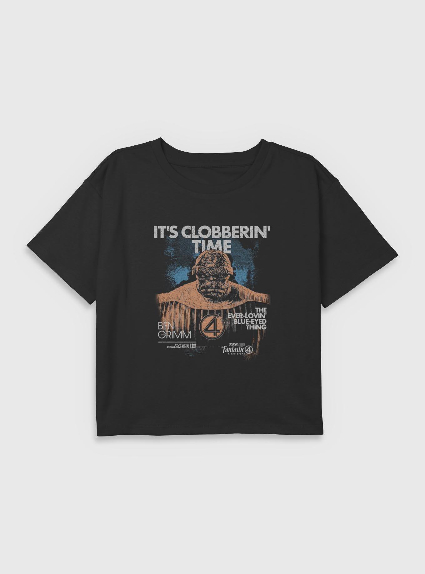 Marvel The Fantastic Four: First Steps Grunge The Thing It's Clobberin' Time Youth Girls Boxy T-Shirt BoxLunch Exclusive, , hi-res