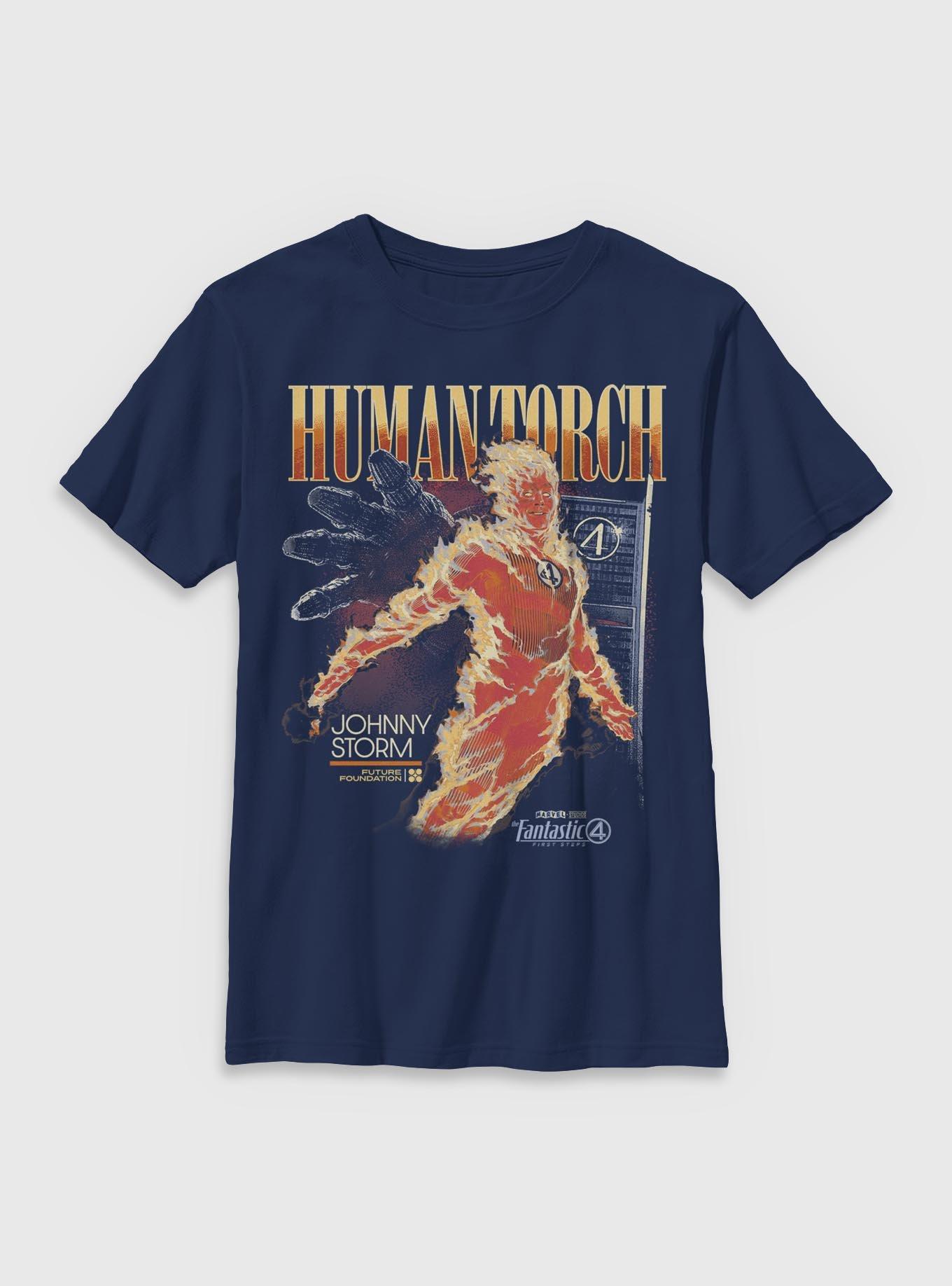 Marvel The Fantastic Four: First Steps Human Torch Future Foundation Youth T-Shirt BoxLunch Exclusive, , hi-res