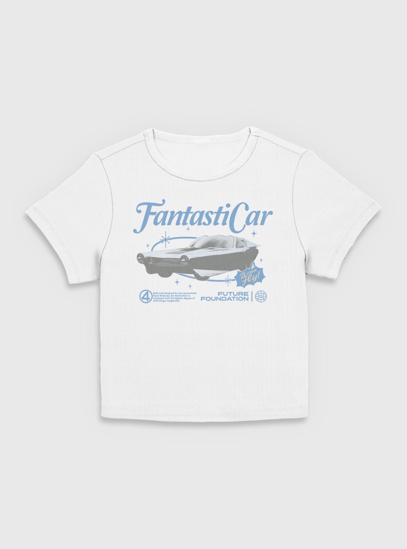 Marvel The Fantastic Four: First Steps Retro Fantasticar Womens Baby T-Shirt BoxLunch Exclusive, EGRET, hi-res