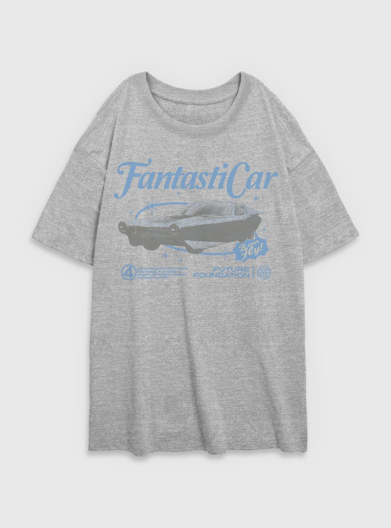 Marvel The Fantastic Four: First Steps Retro Fantasticar Womens Oversized T-Shirt BoxLunch Exclusive, , hi-res