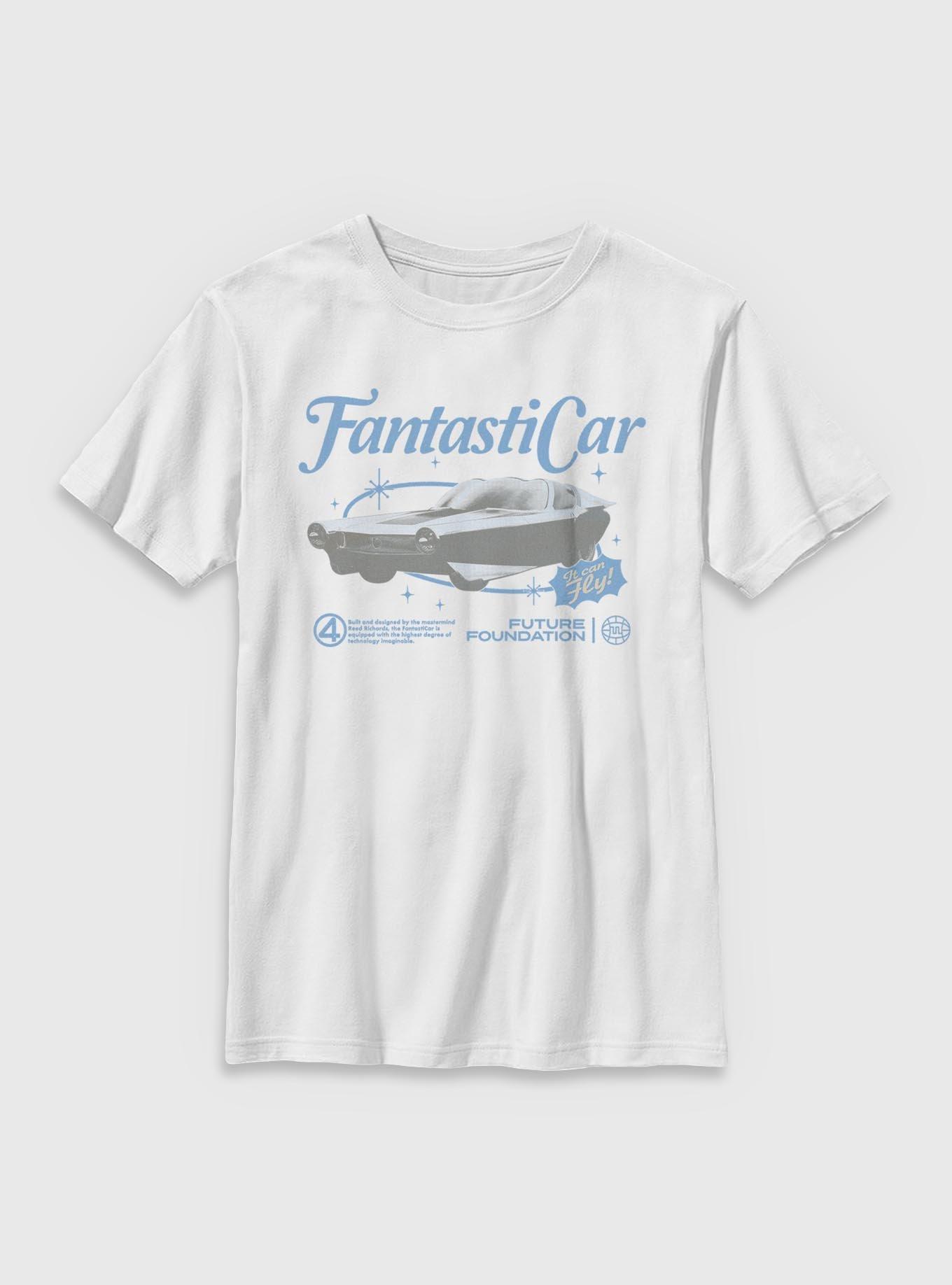 Marvel The Fantastic Four: First Steps Retro Fantasticar Youth T-Shirt BoxLunch Exclusive, , hi-res