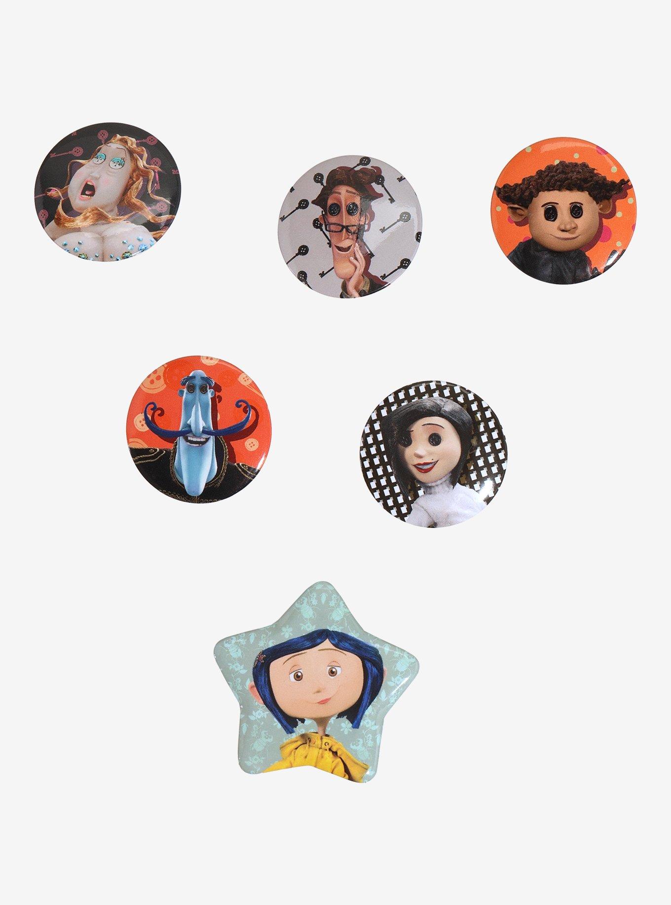 Coraline Character Blind Bag Button Pin Set — BoxLunch Exclusive, , hi-res
