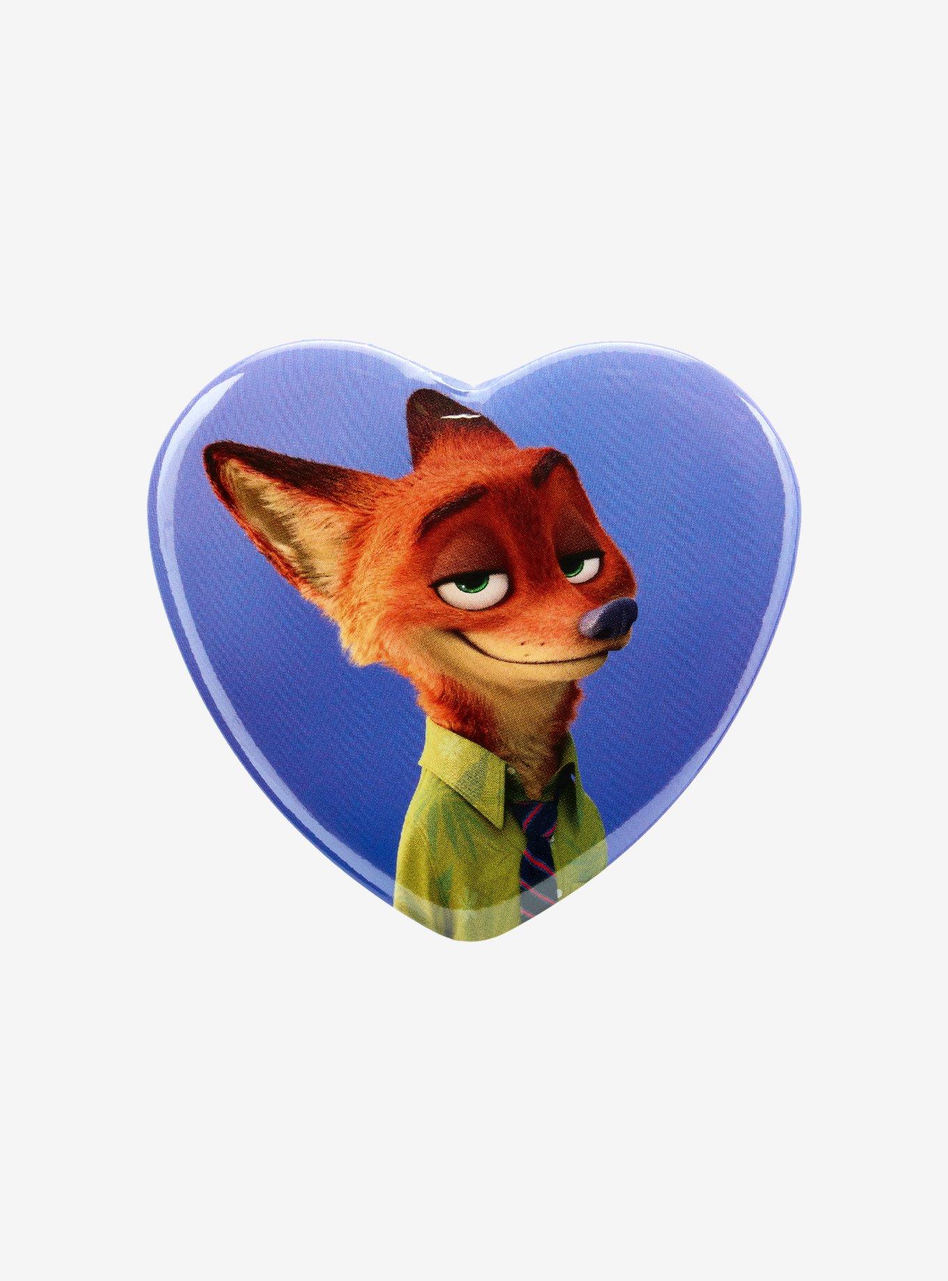Disney Zootopia Nick Wilde Heart Button Pin - BoxLunch Exclusive