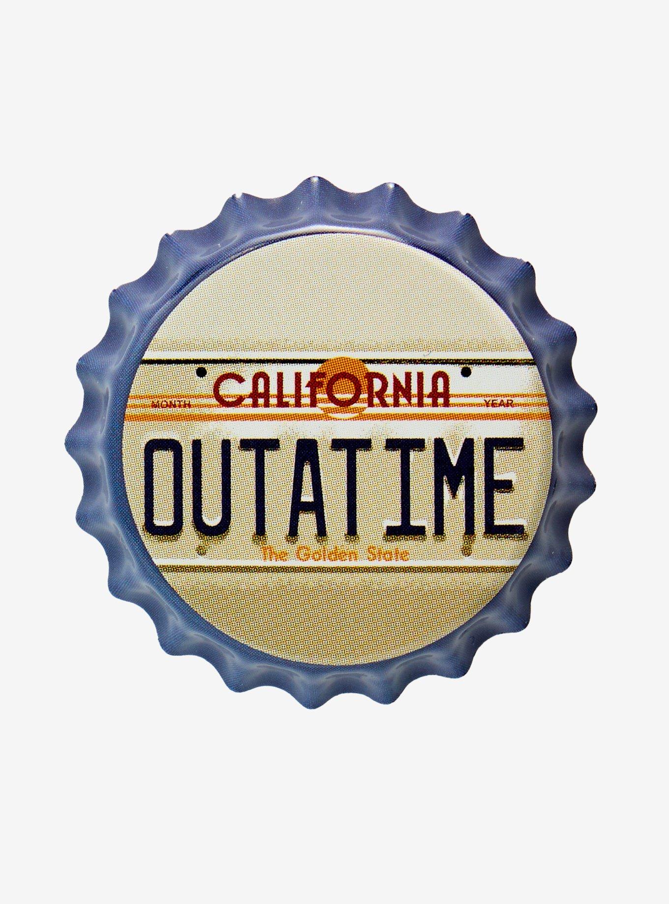 Back to the Future License Plate Bottle Cap Button Pin, , hi-res