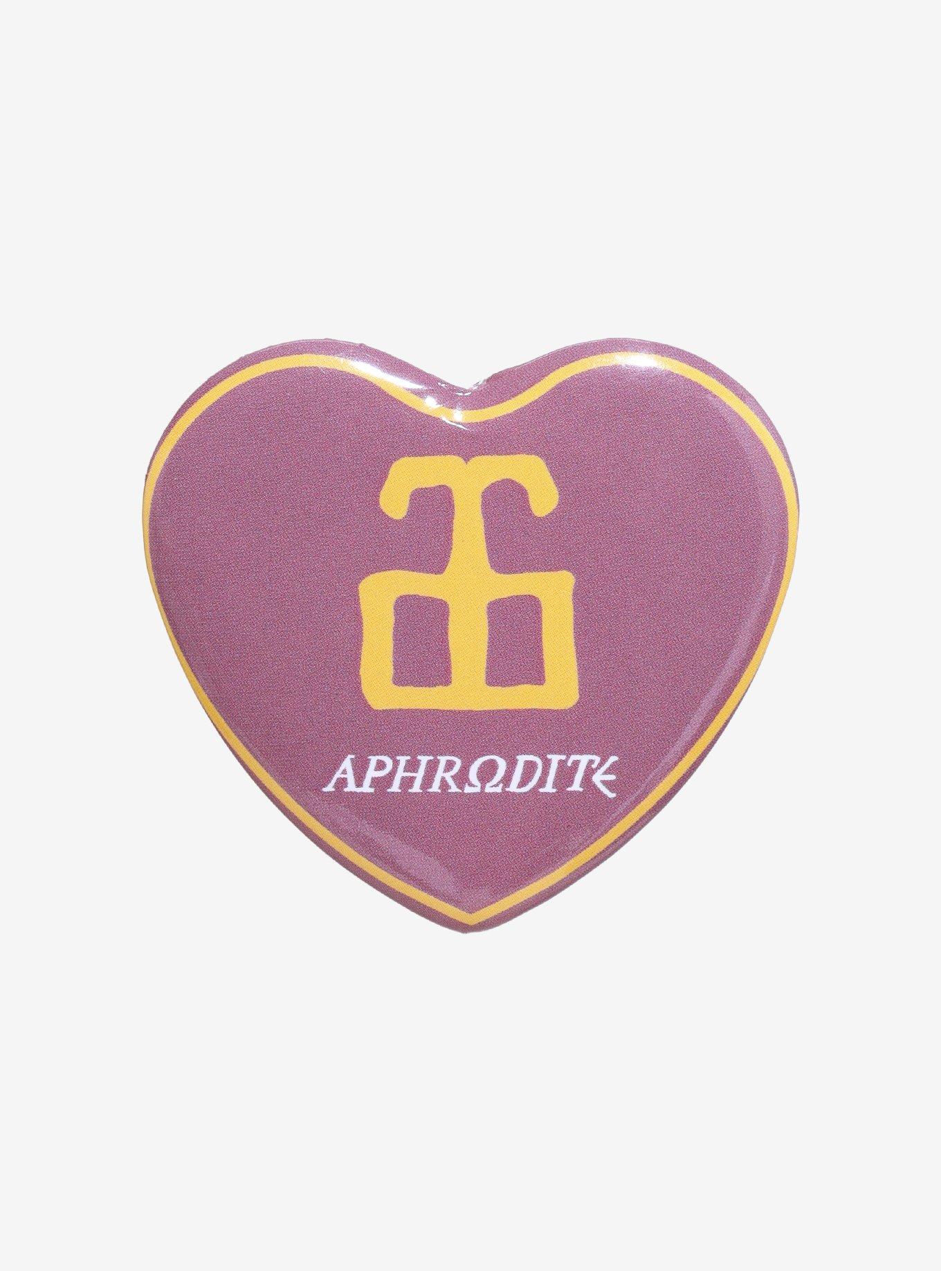 Percy Jackson Aphrodite Heart-Shaped Button Pin, , hi-res