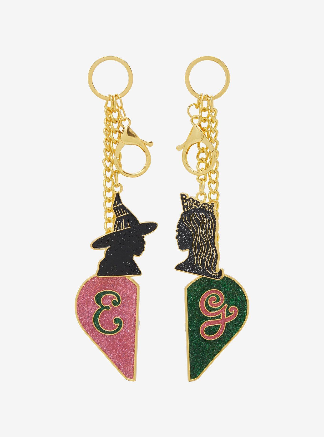 Wicked Glinda & Elphaba Magnetic Heart Bestie Keychain Set